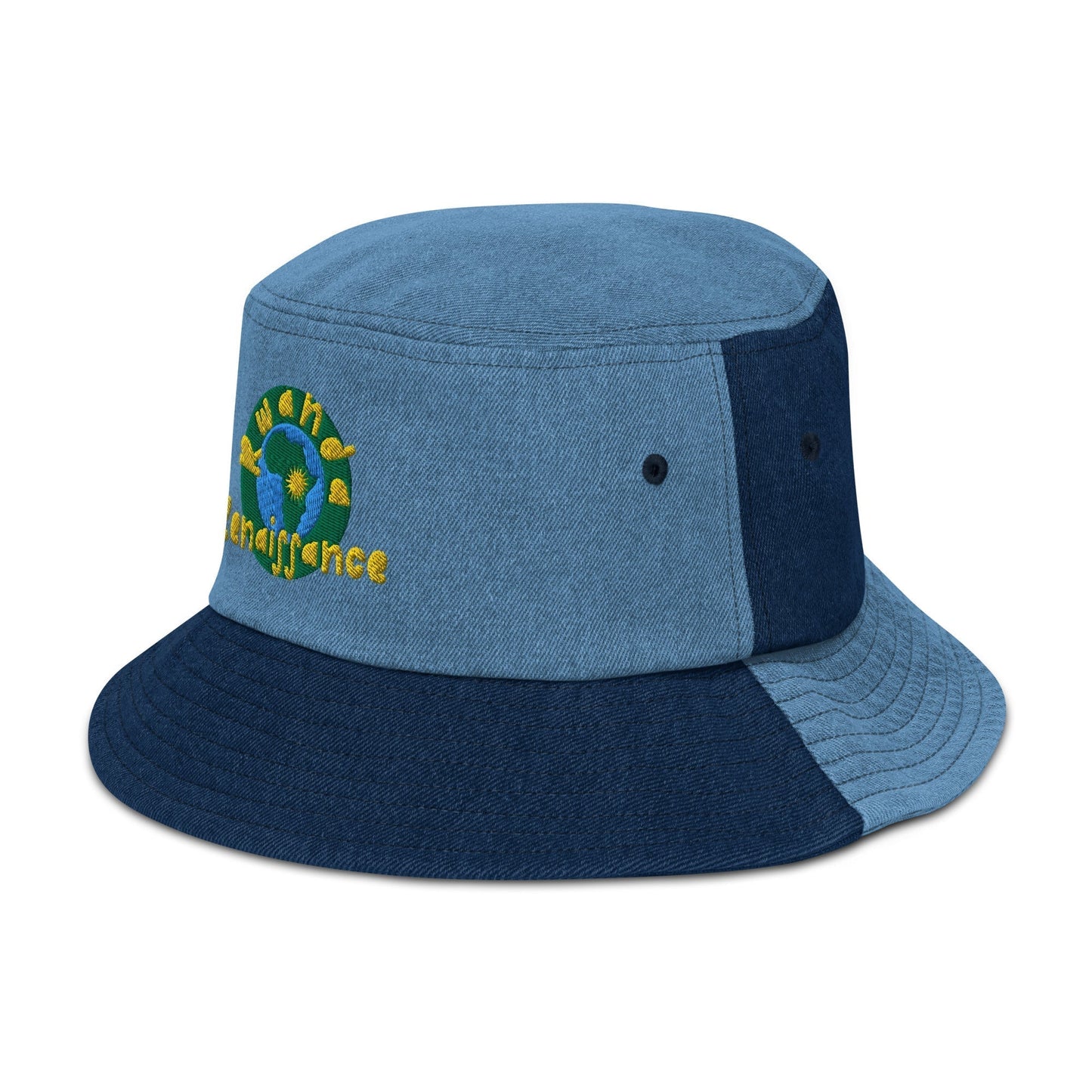 RwandaRenaissance Embroidered Logo Denim Bucket Hat - Multiple Denim Shades Classic / Light Denim