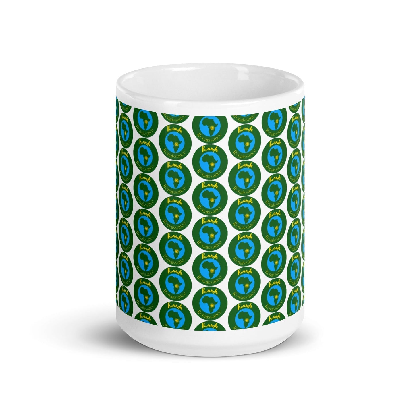 RwandaRenaissance Logo Mug - White Background. 15 oz