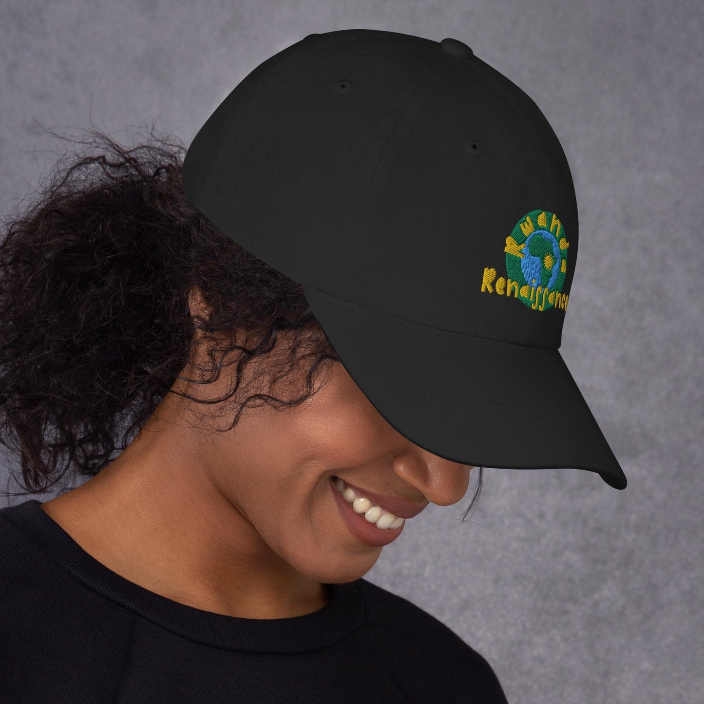 RwandaRenaissance Embroidered Logo Baseball Cap - Multiple Colors in Black by Rwanda Renaissance