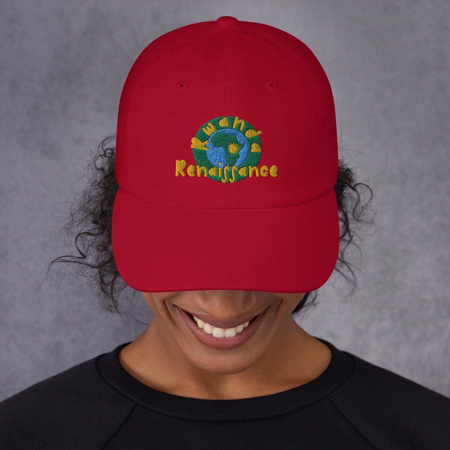 RwandaRenaissance Embroidered Logo Baseball Cap - Multiple Colors in Cranberry by Rwanda Renaissance