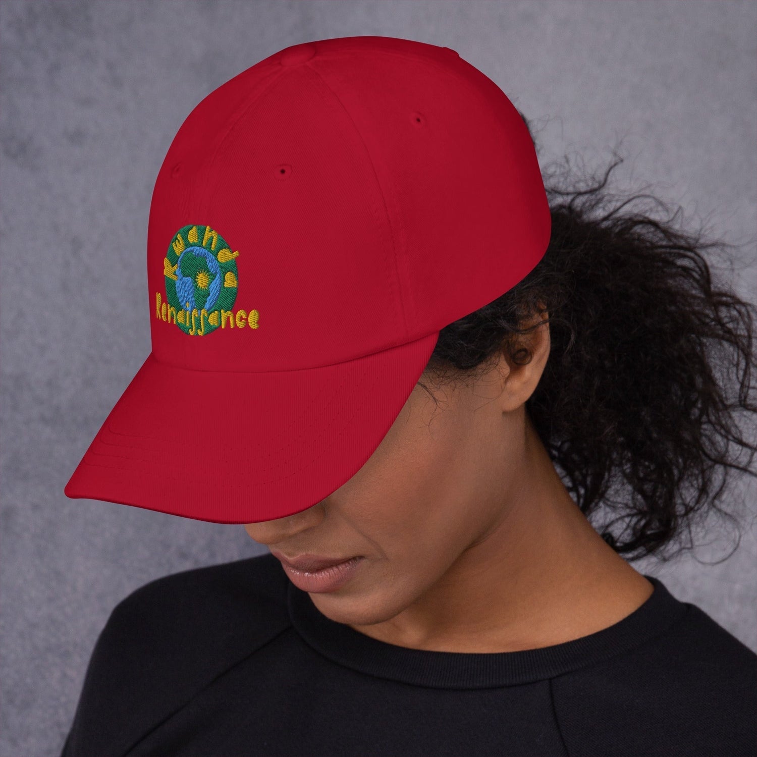 RwandaRenaissance Embroidered Logo Baseball Cap - Multiple Colors in Cranberry by Rwanda Renaissance