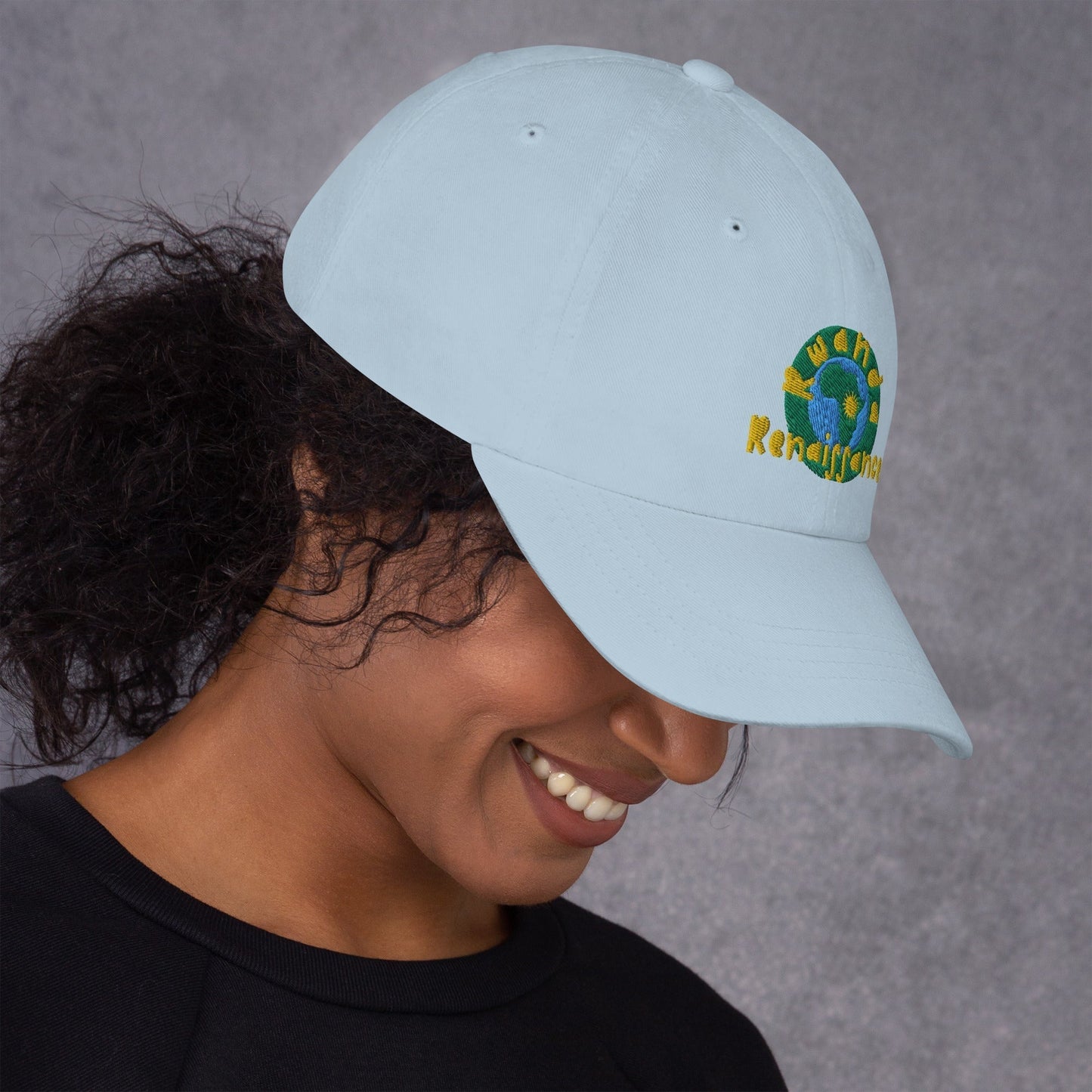 RwandaRenaissance Embroidered Logo Baseball Cap - Multiple Colors in Light Blue by Rwanda Renaissance