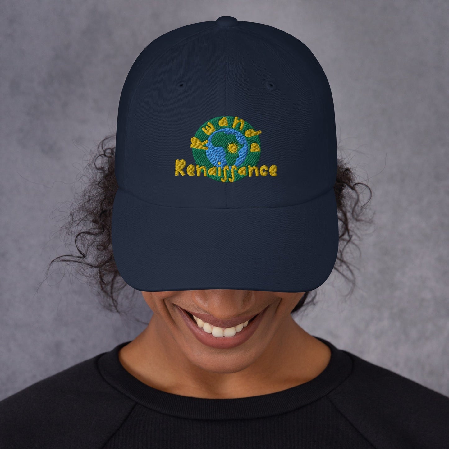 RwandaRenaissance Embroidered Logo Baseball Cap - Multiple Colors in Navy by Rwanda Renaissance