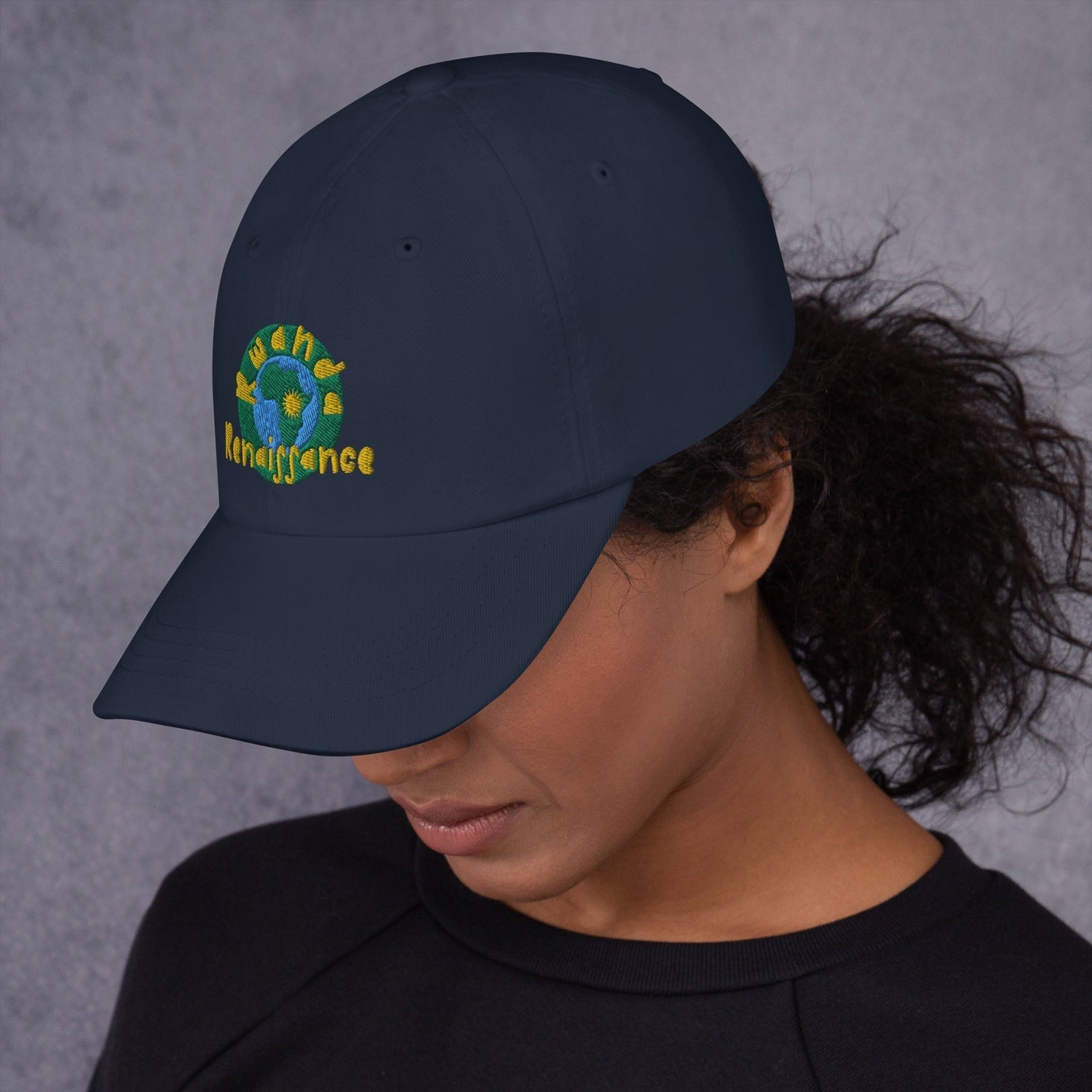 RwandaRenaissance Embroidered Logo Baseball Cap - Multiple Colors in Navy by Rwanda Renaissance