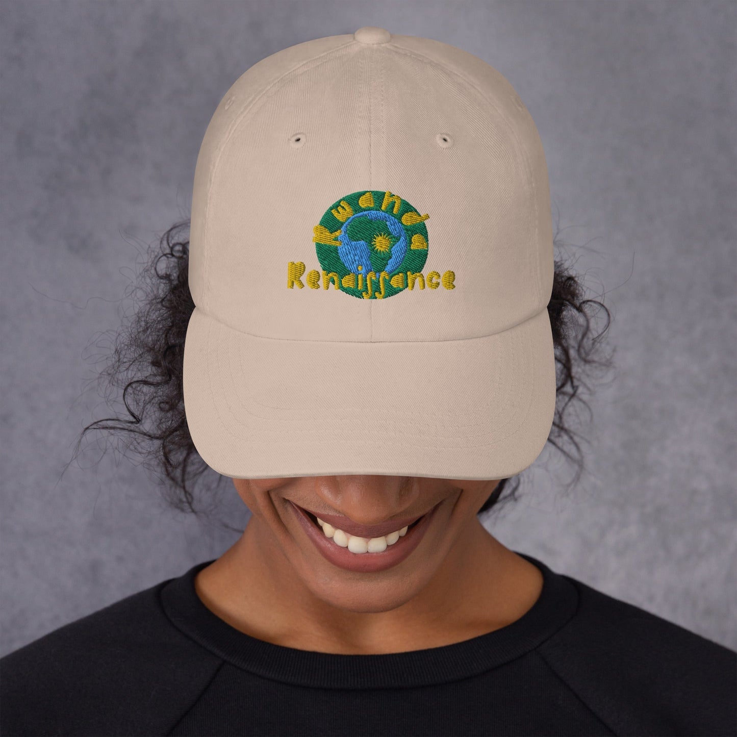 RwandaRenaissance Embroidered Logo Baseball Cap - Multiple Colors in Stone by Rwanda Renaissance