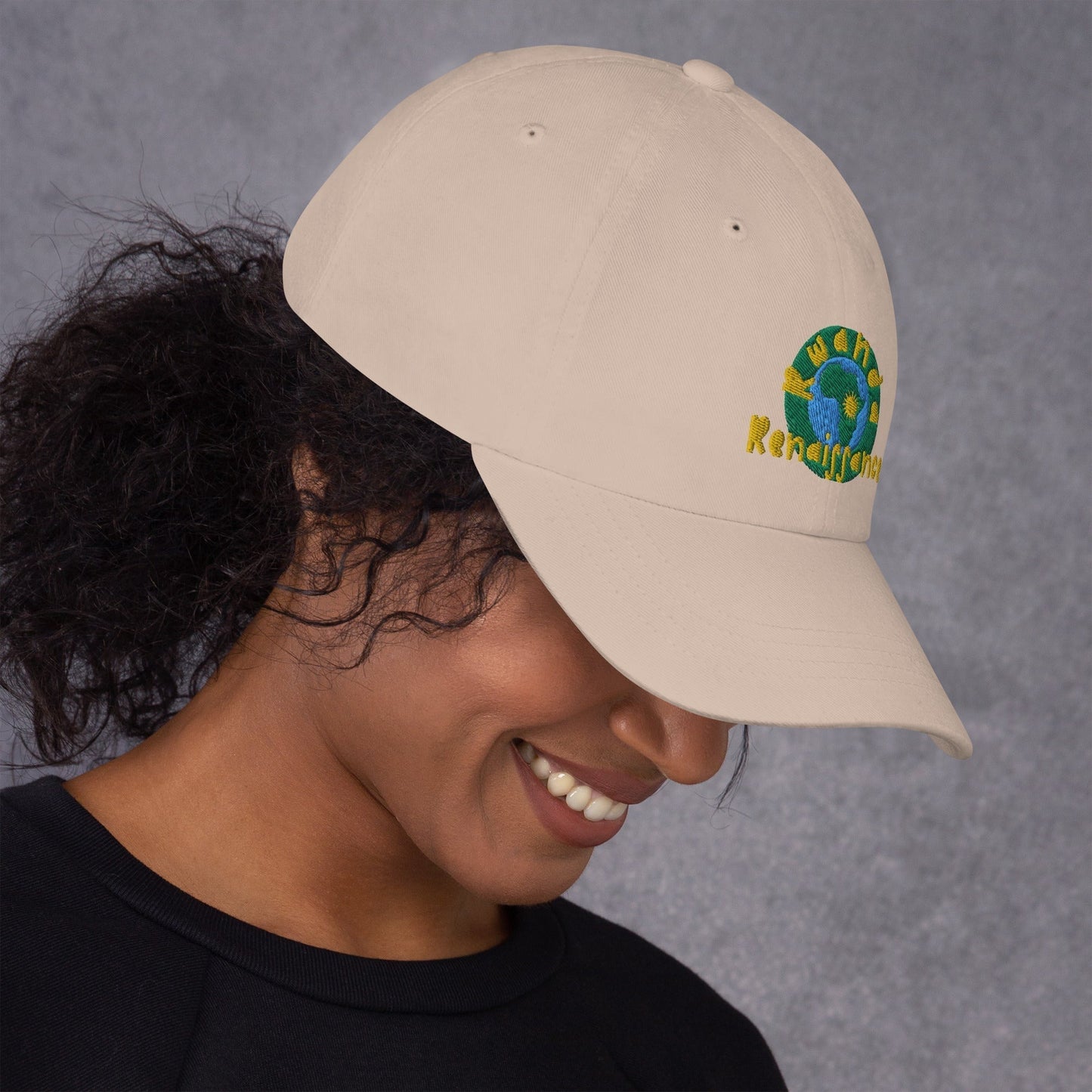 RwandaRenaissance Embroidered Logo Baseball Cap - Multiple Colors in Stone by Rwanda Renaissance