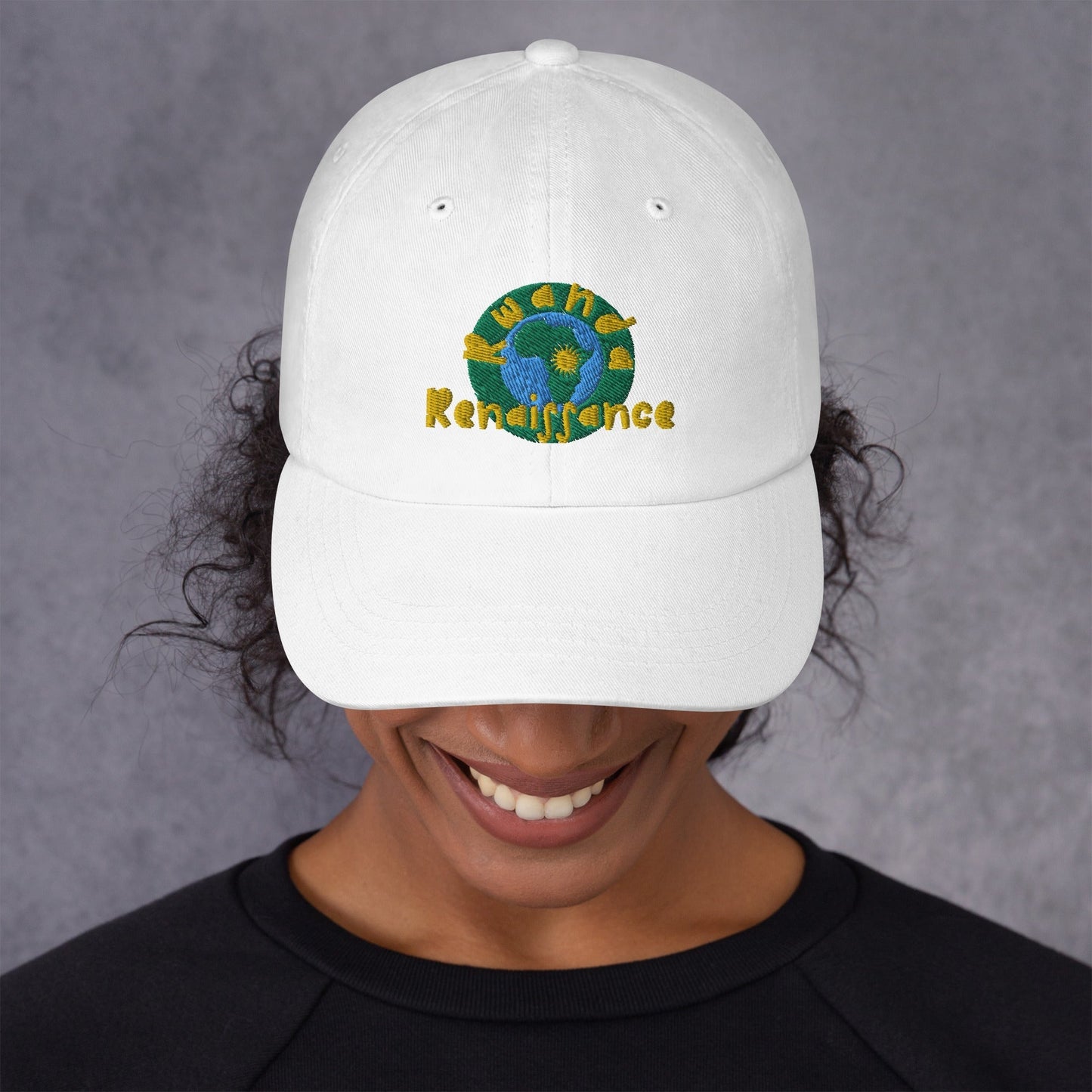 RwandaRenaissance Embroidered Logo Baseball Cap - Multiple Colors in White by Rwanda Renaissance