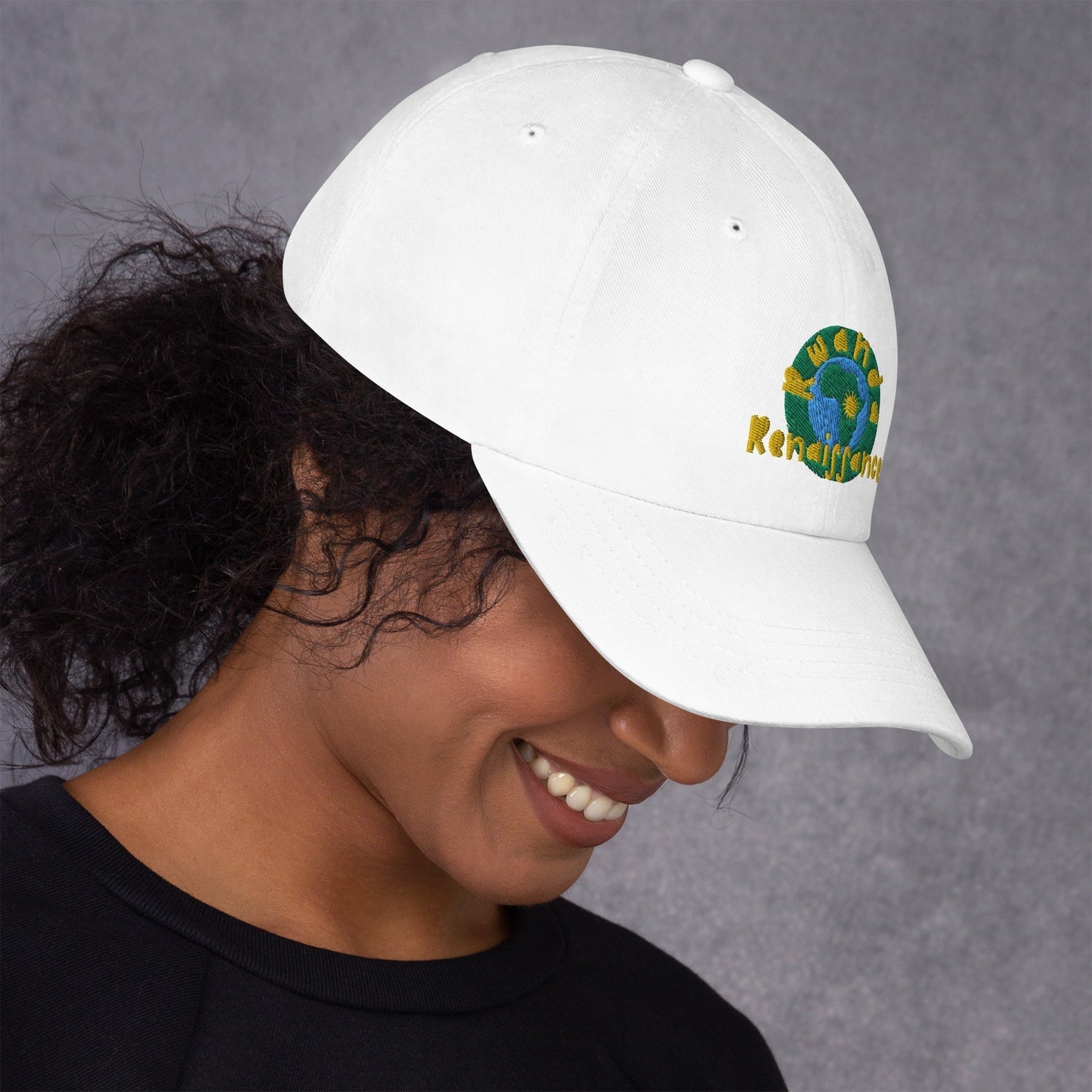 RwandaRenaissance Embroidered Logo Baseball Cap - Multiple Colors in White by Rwanda Renaissance