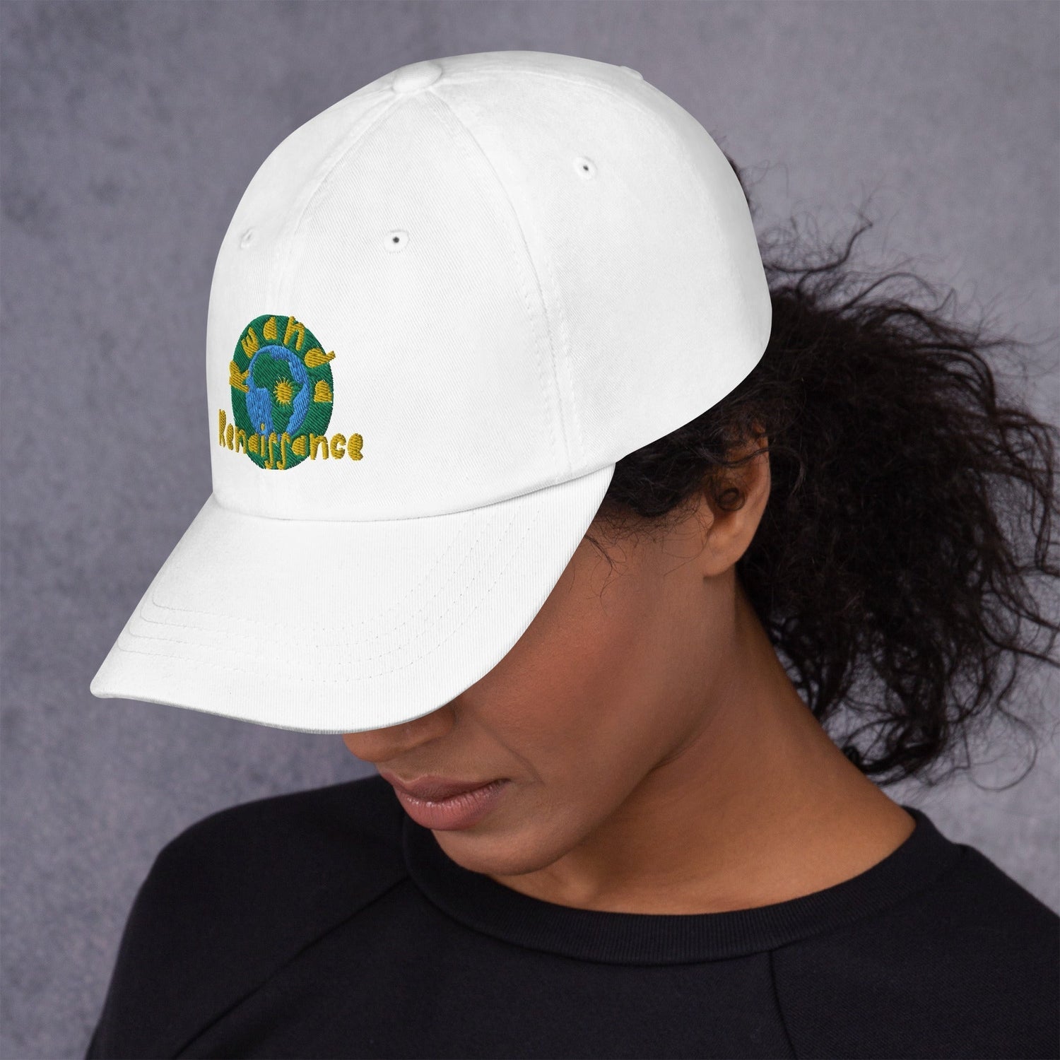 RwandaRenaissance Embroidered Logo Baseball Cap - Multiple Colors in White by Rwanda Renaissance