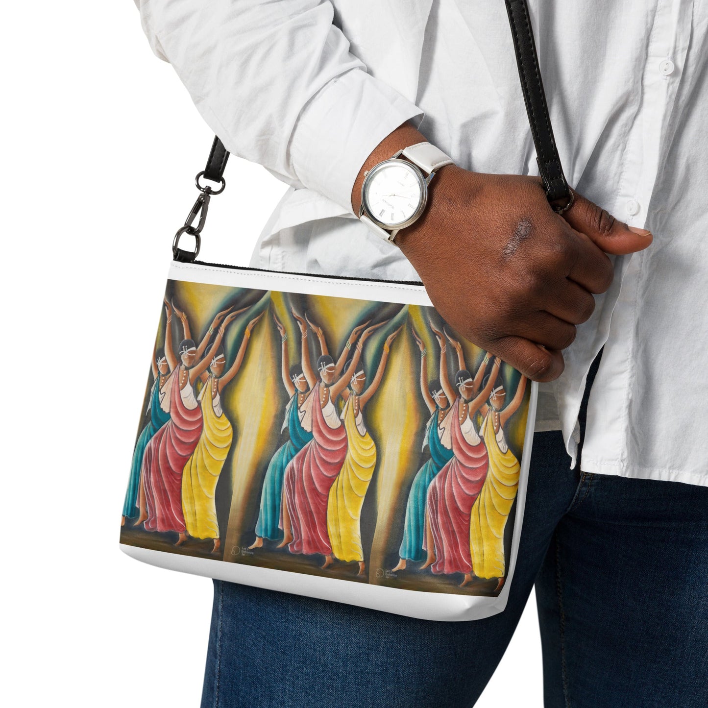 RwandaRenaissance Faux Leather Crossbody Bag - Amaraba Dancers