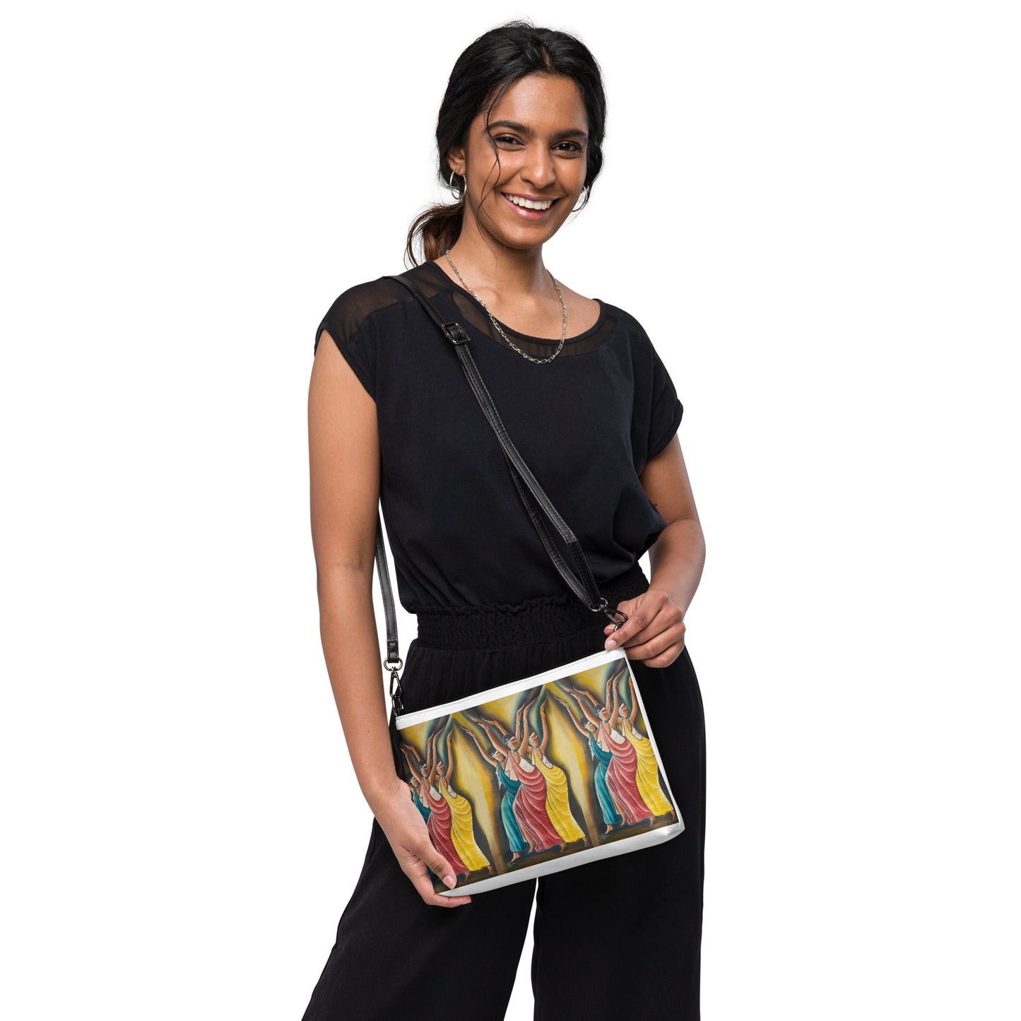 RwandaRenaissance Faux Leather Crossbody Bag - Amaraba Dancers