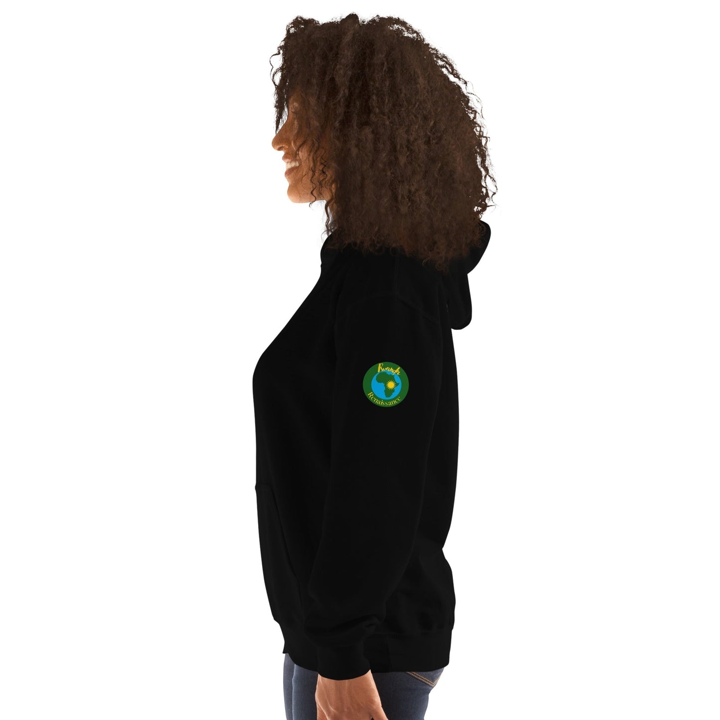 RwandaRenaissance Hoodie - Unity and Peace - Pot Makers | Back Artwork in Black