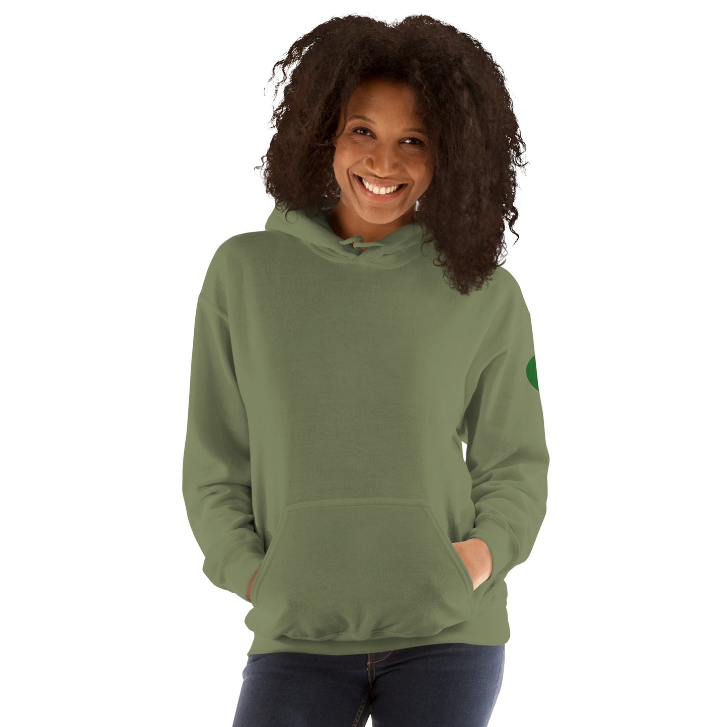 RwandaRenaissance Hoodie - Unity and Peace - Pot Makers | Back Artwork in Military Green