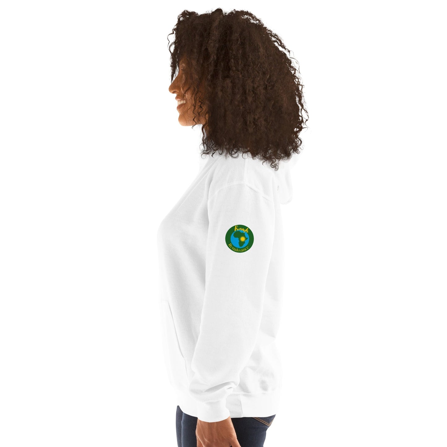 RwandaRenaissance Hoodie - Unity and Peace - Pot Makers | Back Artwork in White