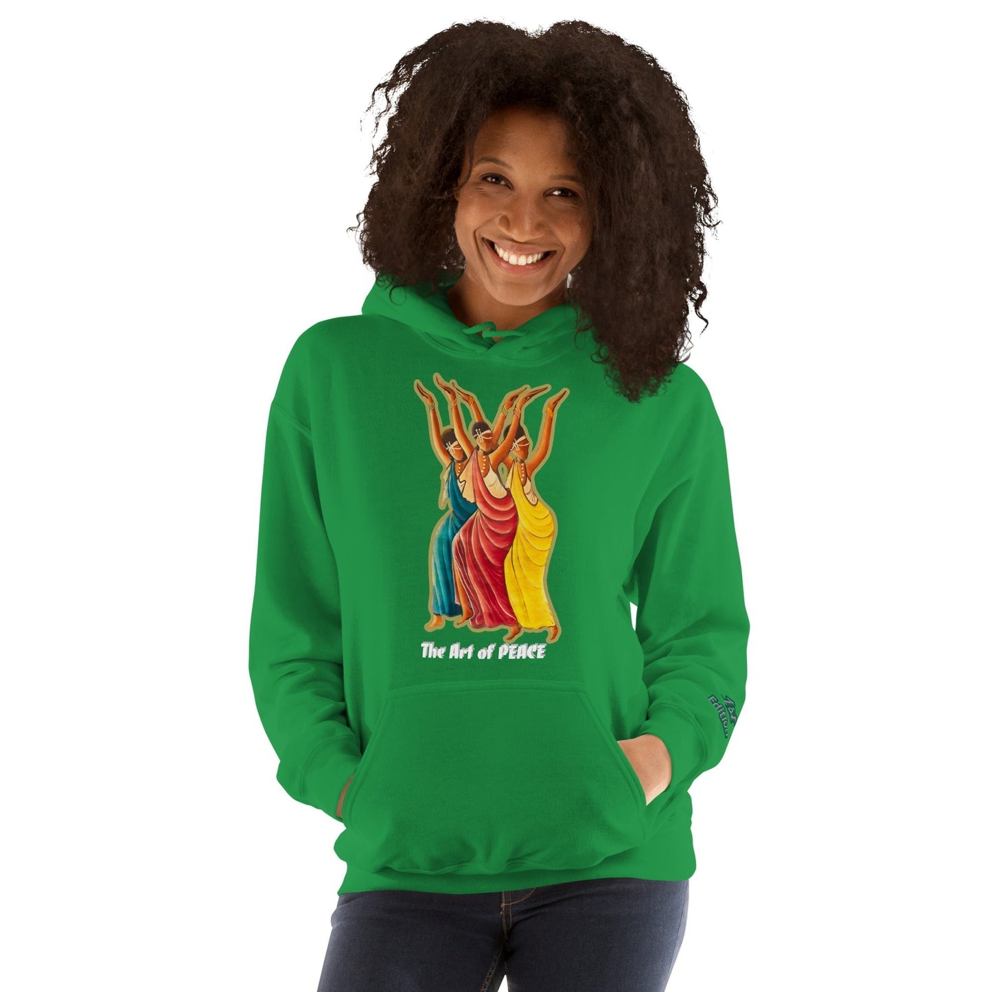 RwandaRenaissance Limited First Edition Hoodie | Amaraba Dance | Embroidered Sleeve & Neckline Logo in Irish Green