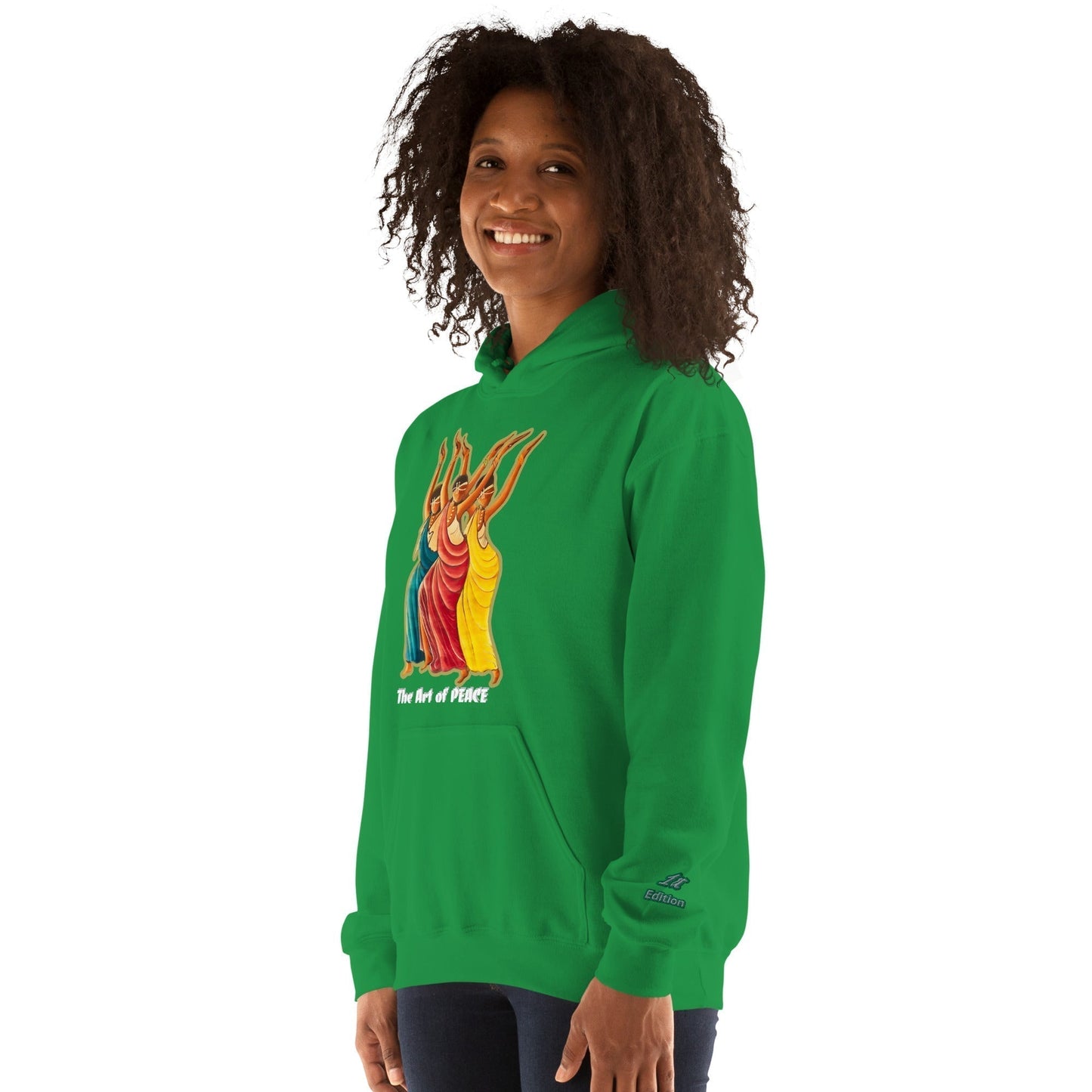 RwandaRenaissance Limited First Edition Hoodie | Amaraba Dance | Embroidered Sleeve & Neckline Logo in Irish Green