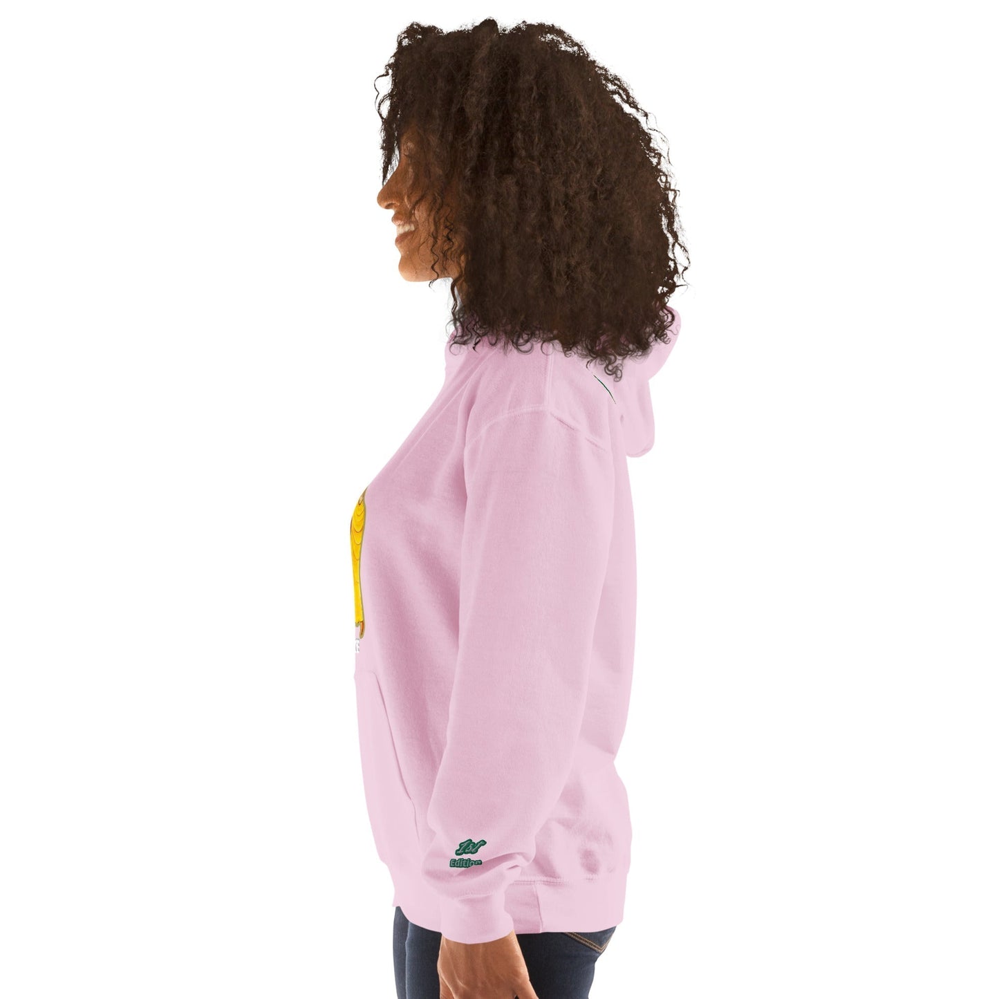 RwandaRenaissance Limited First Edition Hoodie | Amaraba Dance | Embroidered Sleeve & Neckline Logo in Light Pink