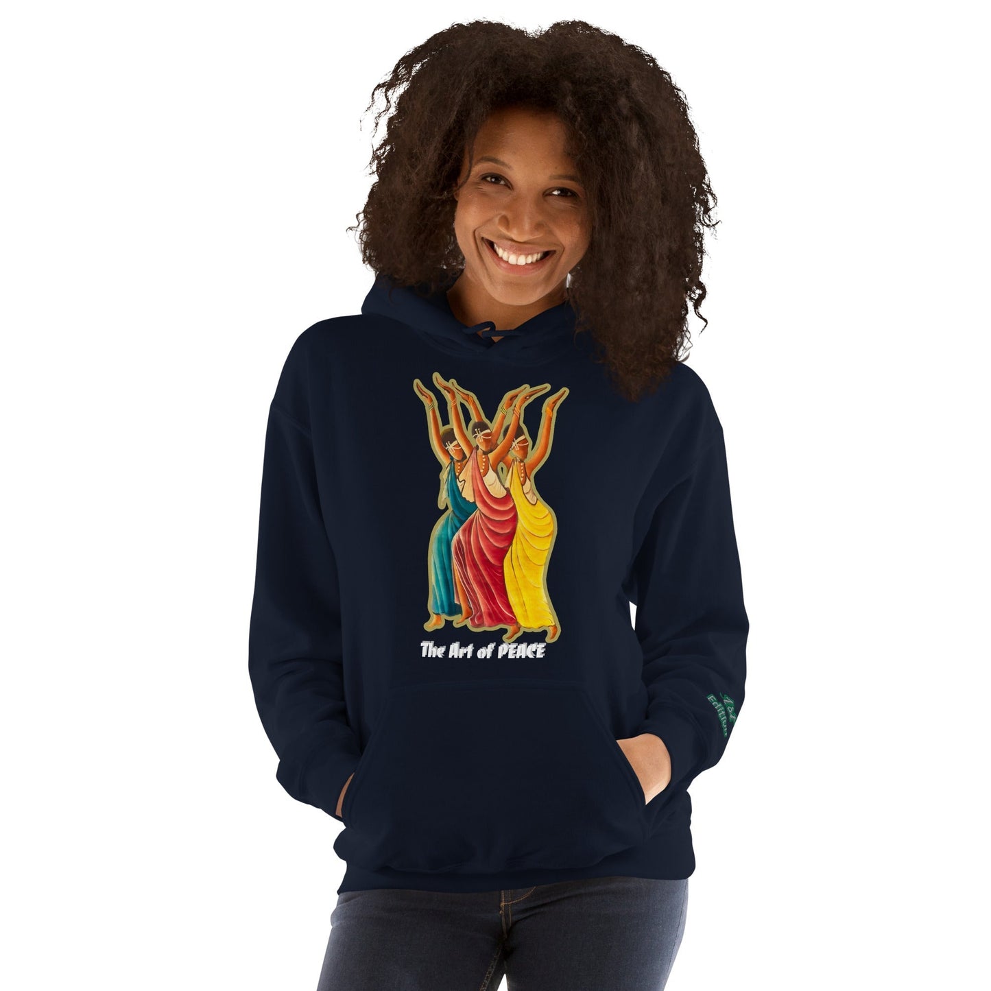 RwandaRenaissance Limited First Edition Hoodie | Amaraba Dance | Embroidered Sleeve & Neckline Logo in Navy