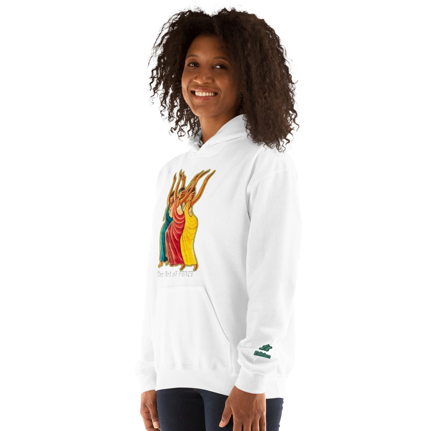 RwandaRenaissance Limited First Edition Hoodie | Amaraba Dance | Embroidered Sleeve & Neckline Logo in White