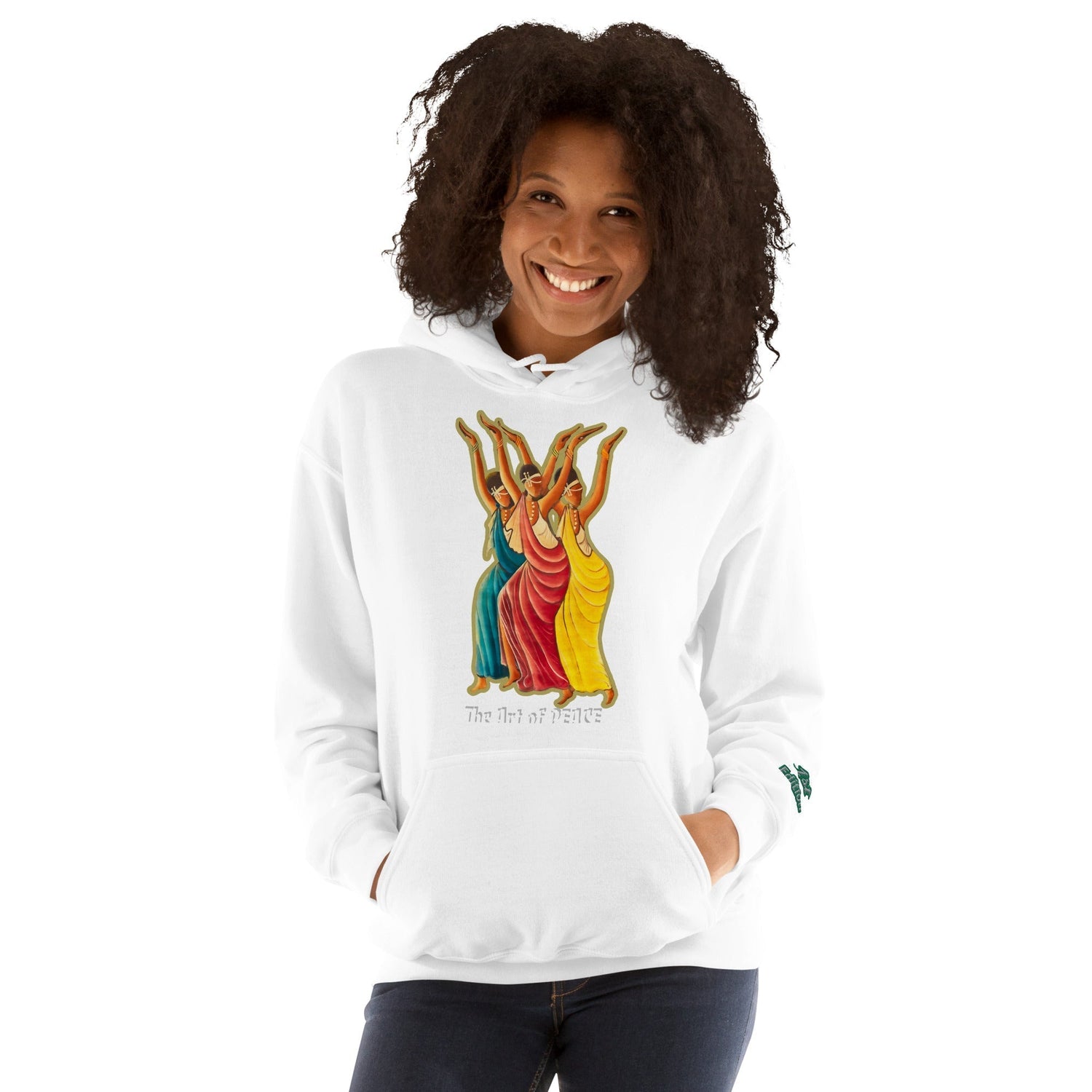 RwandaRenaissance Limited First Edition Hoodie | Amaraba Dance | Embroidered Sleeve & Neckline Logo in White