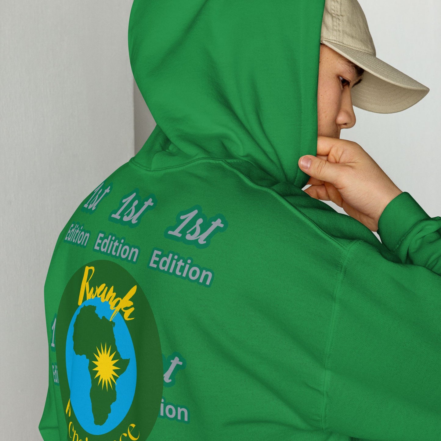 RwandaRenaissance Limited-First Edition Hoodie | Pot Makers | Embroidered Sleeves & Back Logo in Irish Green