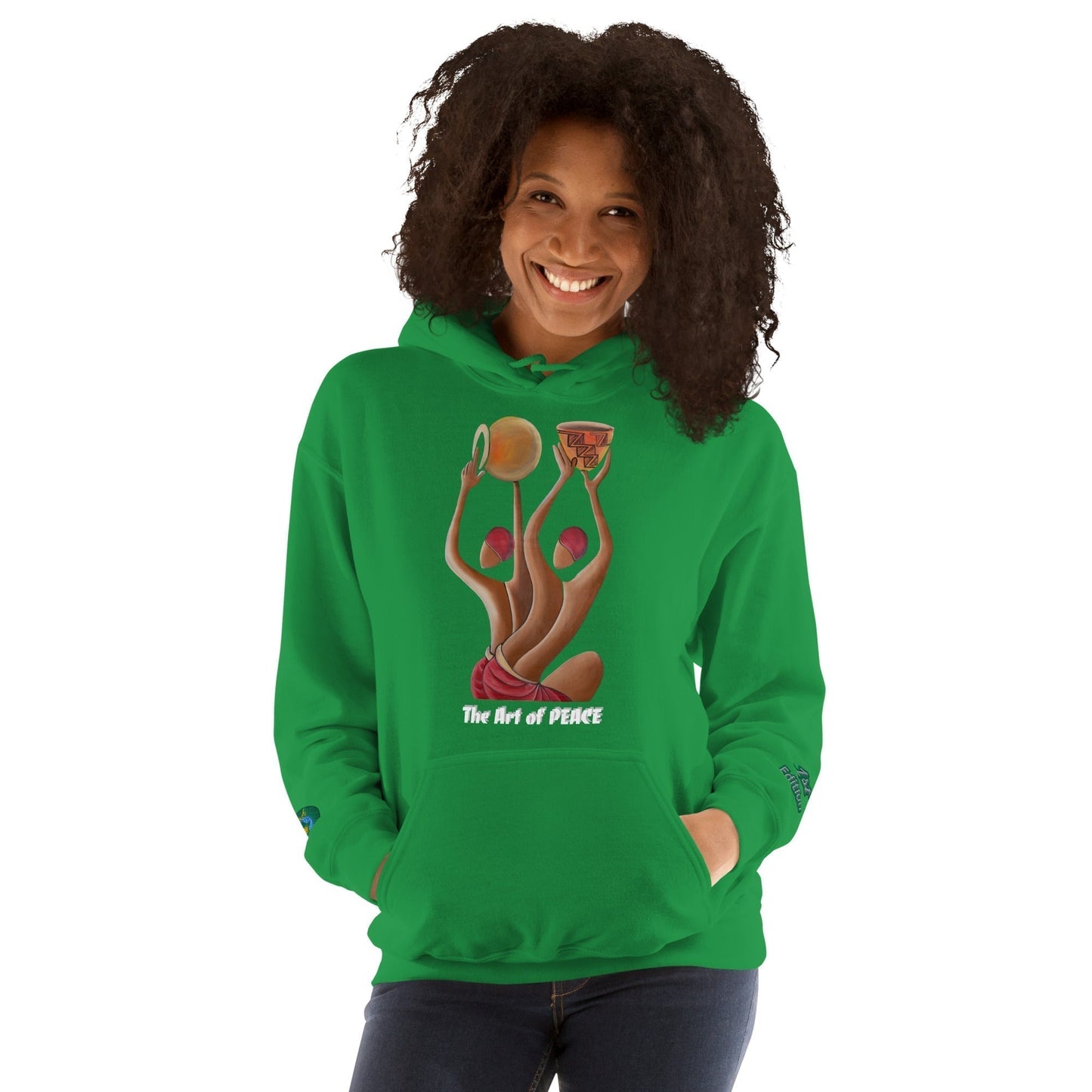 RwandaRenaissance Limited-First Edition Hoodie | Pot Makers | Embroidered Sleeves & Back Logo in Irish Green