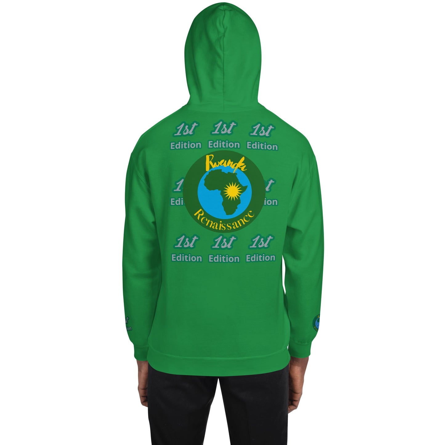 RwandaRenaissance Limited-First Edition Hoodie | Pot Makers | Embroidered Sleeves & Back Logo in Irish Green