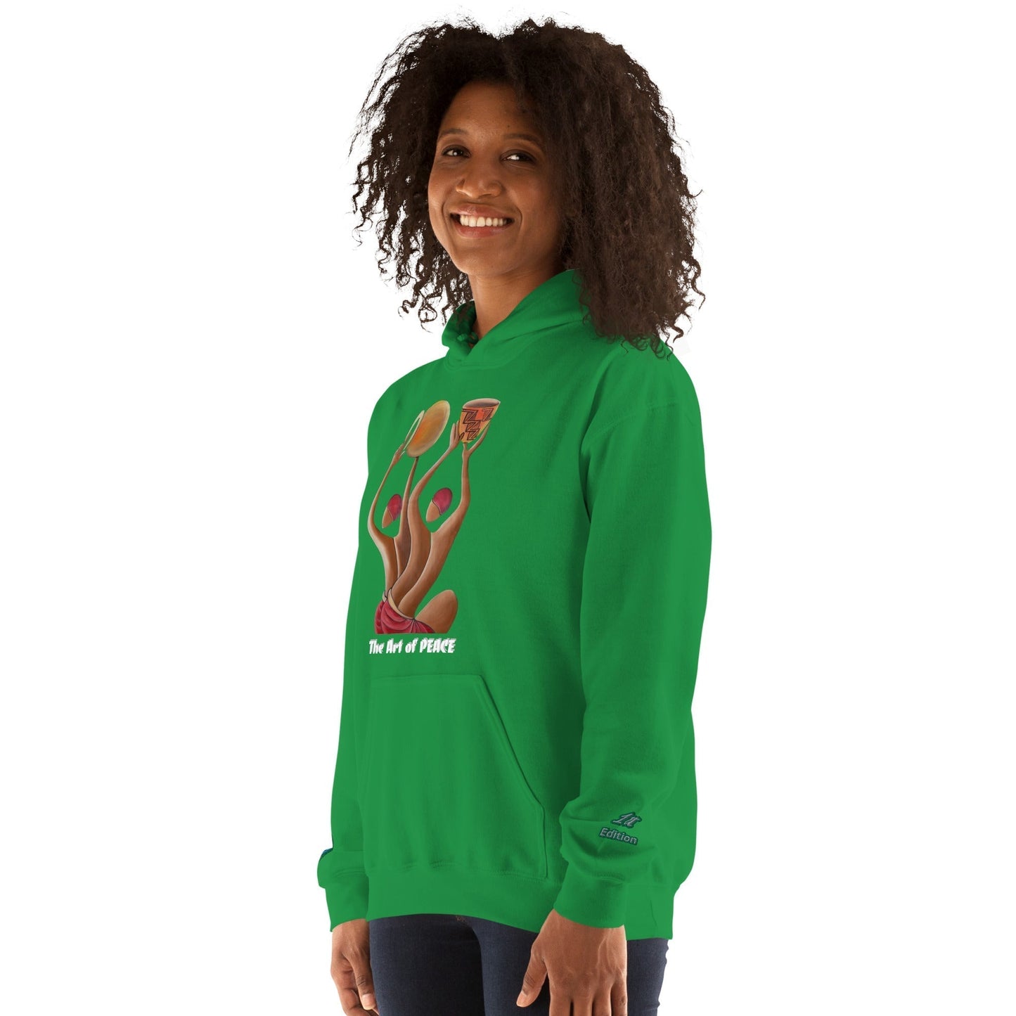 RwandaRenaissance Limited-First Edition Hoodie | Pot Makers | Embroidered Sleeves & Back Logo in Irish Green