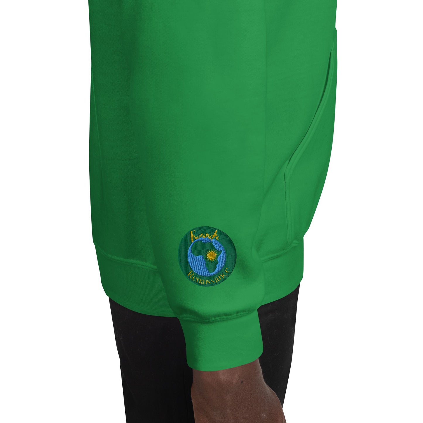 RwandaRenaissance Limited-First Edition Hoodie | Pot Makers | Embroidered Sleeves & Back Logo in Irish Green