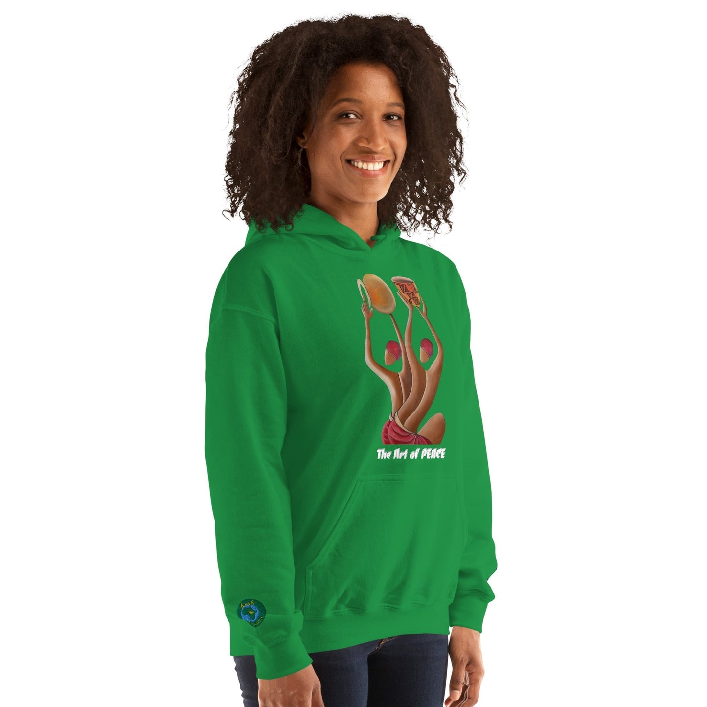 RwandaRenaissance Limited-First Edition Hoodie | Pot Makers | Embroidered Sleeves & Back Logo in Irish Green