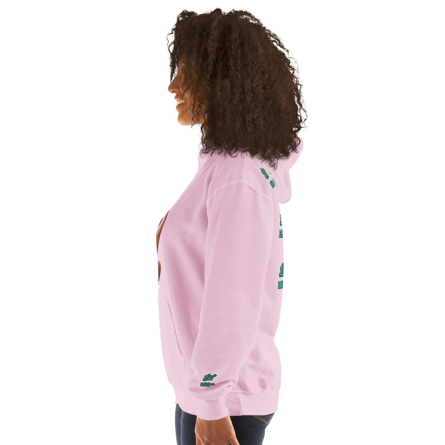 RwandaRenaissance Limited-First Edition Hoodie | Pot Makers | Embroidered Sleeves & Back Logo in Light Pink