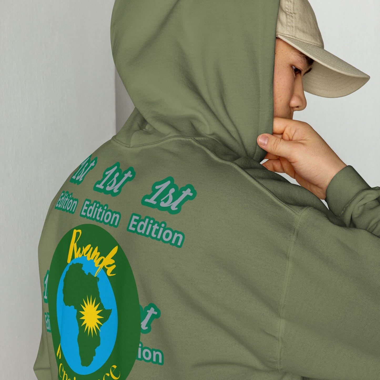 RwandaRenaissance Limited-First Edition Hoodie | Pot Makers | Embroidered Sleeves & Back Logo in Military Green