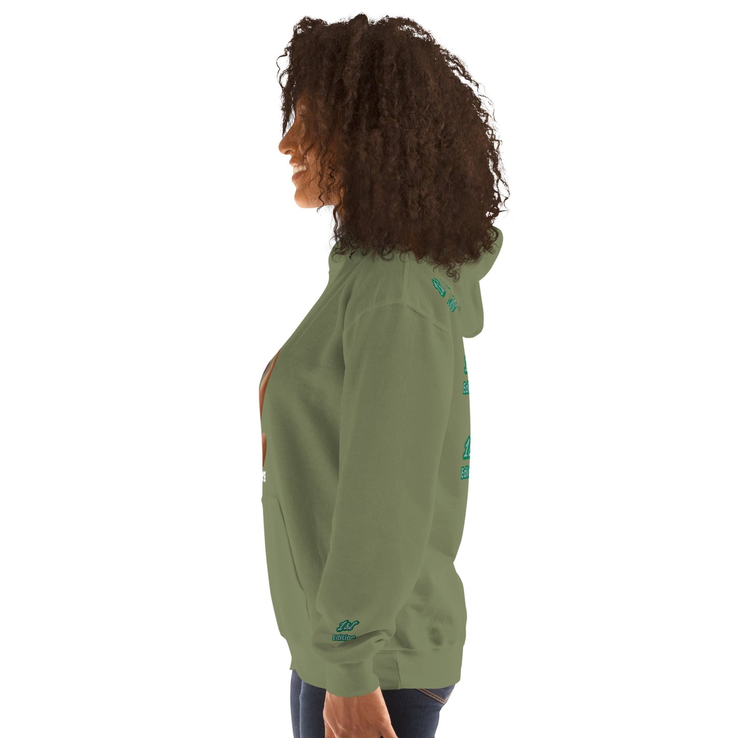 RwandaRenaissance Limited-First Edition Hoodie | Pot Makers | Embroidered Sleeves & Back Logo in Military Green