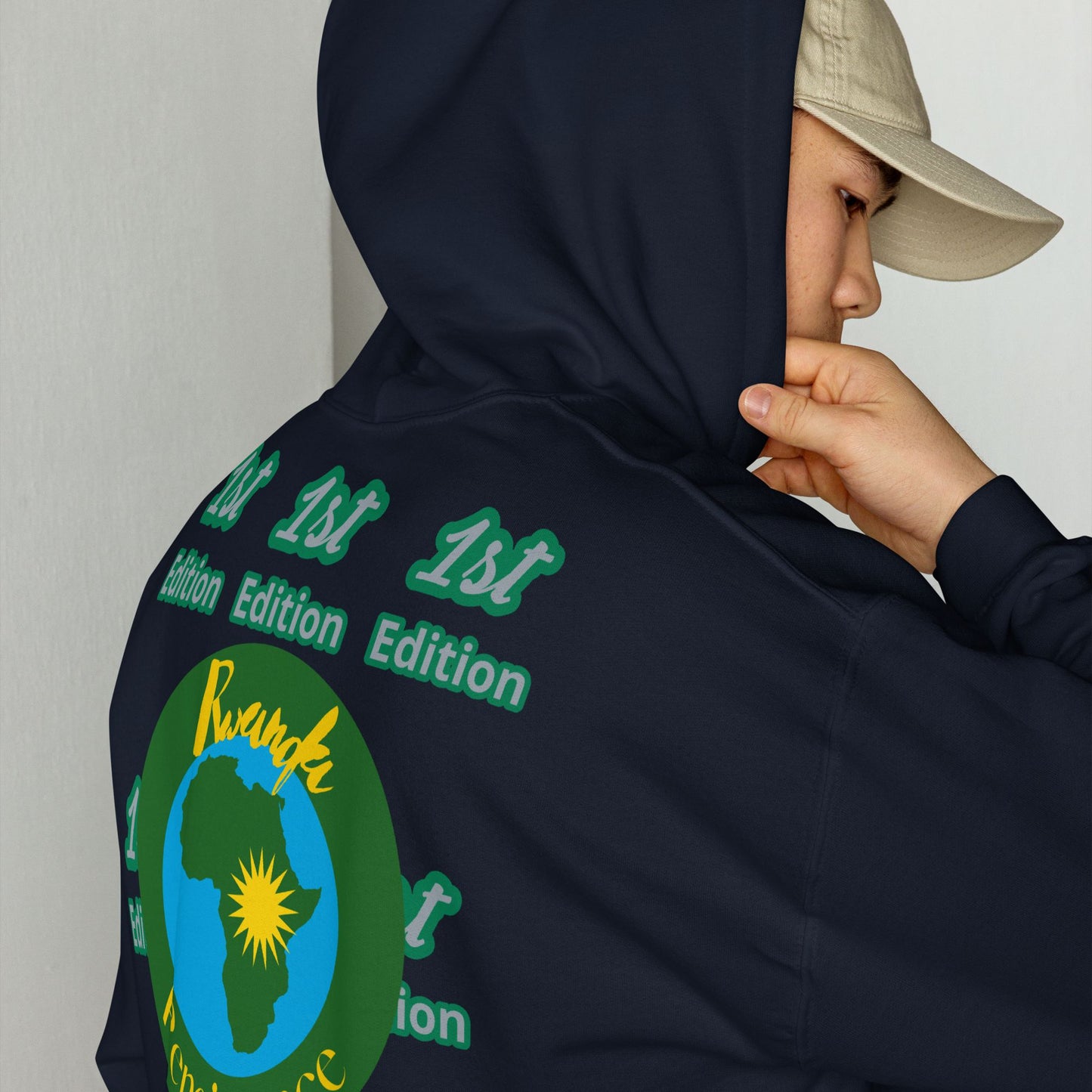 RwandaRenaissance Limited-First Edition Hoodie | Pot Makers | Embroidered Sleeves & Back Logo in Navy