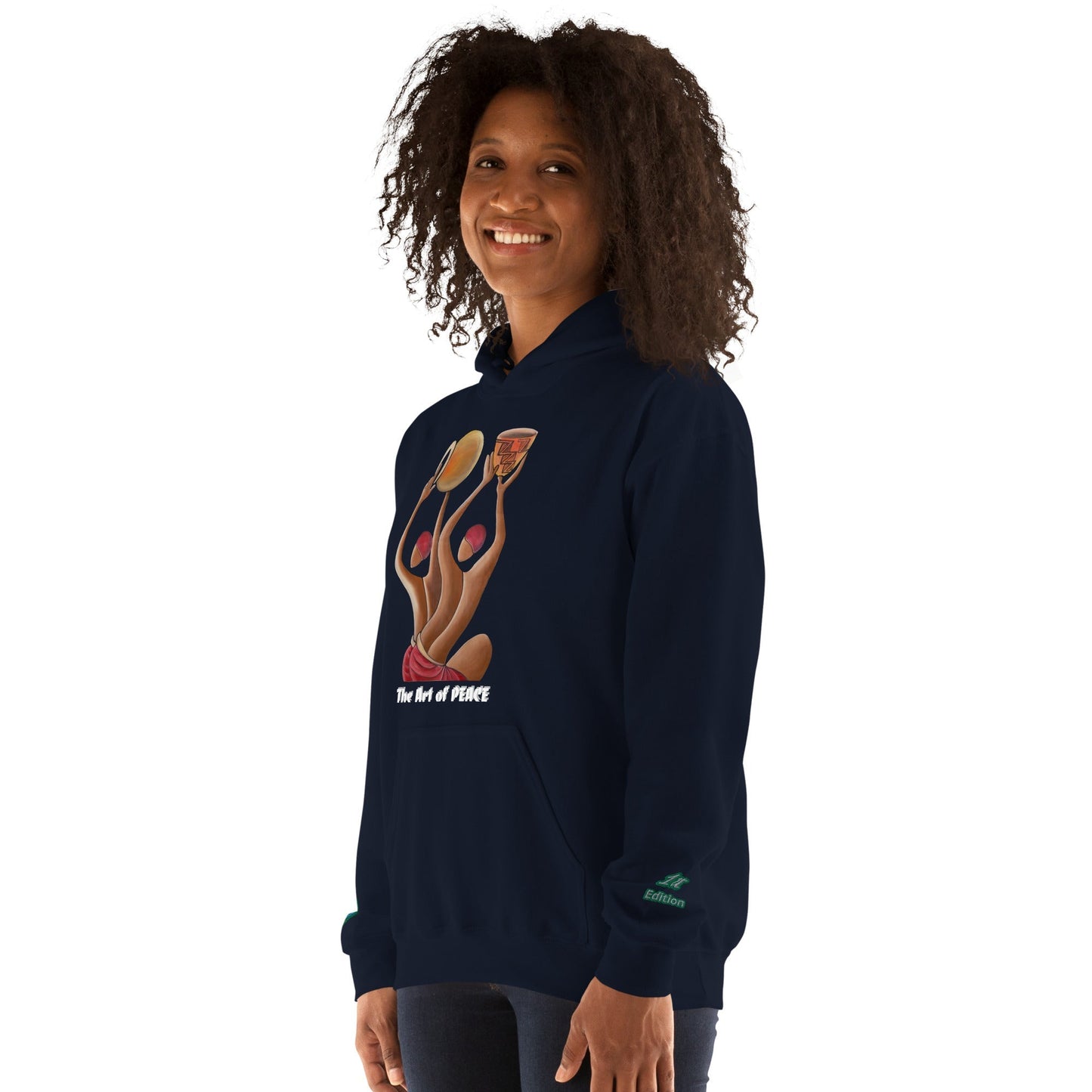 RwandaRenaissance Limited-First Edition Hoodie | Pot Makers | Embroidered Sleeves & Back Logo in Navy