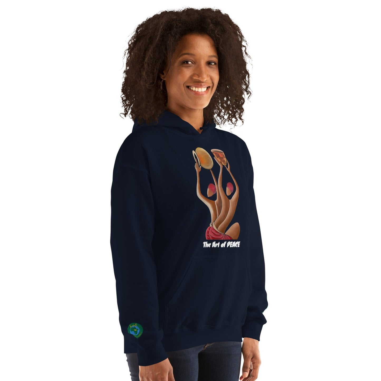 RwandaRenaissance Limited-First Edition Hoodie | Pot Makers | Embroidered Sleeves & Back Logo in Navy