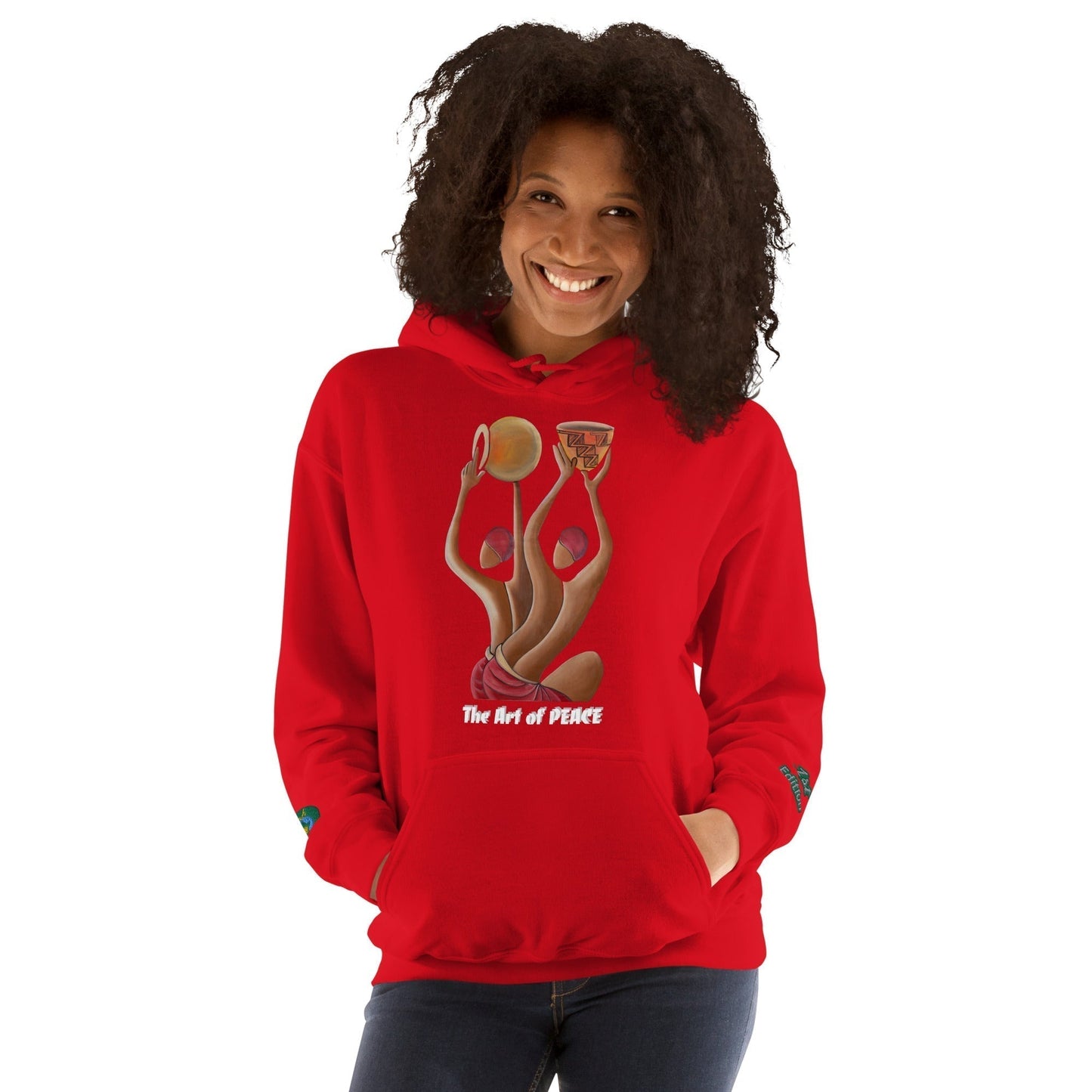 RwandaRenaissance Limited-First Edition Hoodie | Pot Makers | Embroidered Sleeves & Back Logo in Red