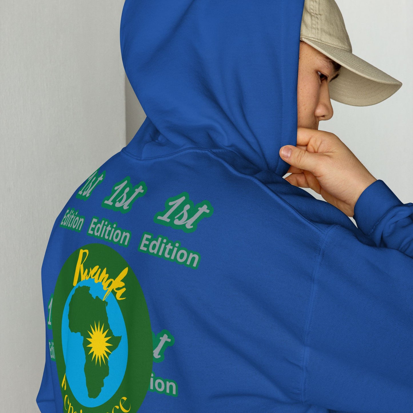 RwandaRenaissance Limited-First Edition Hoodie | Pot Makers | Embroidered Sleeves & Back Logo in Royal