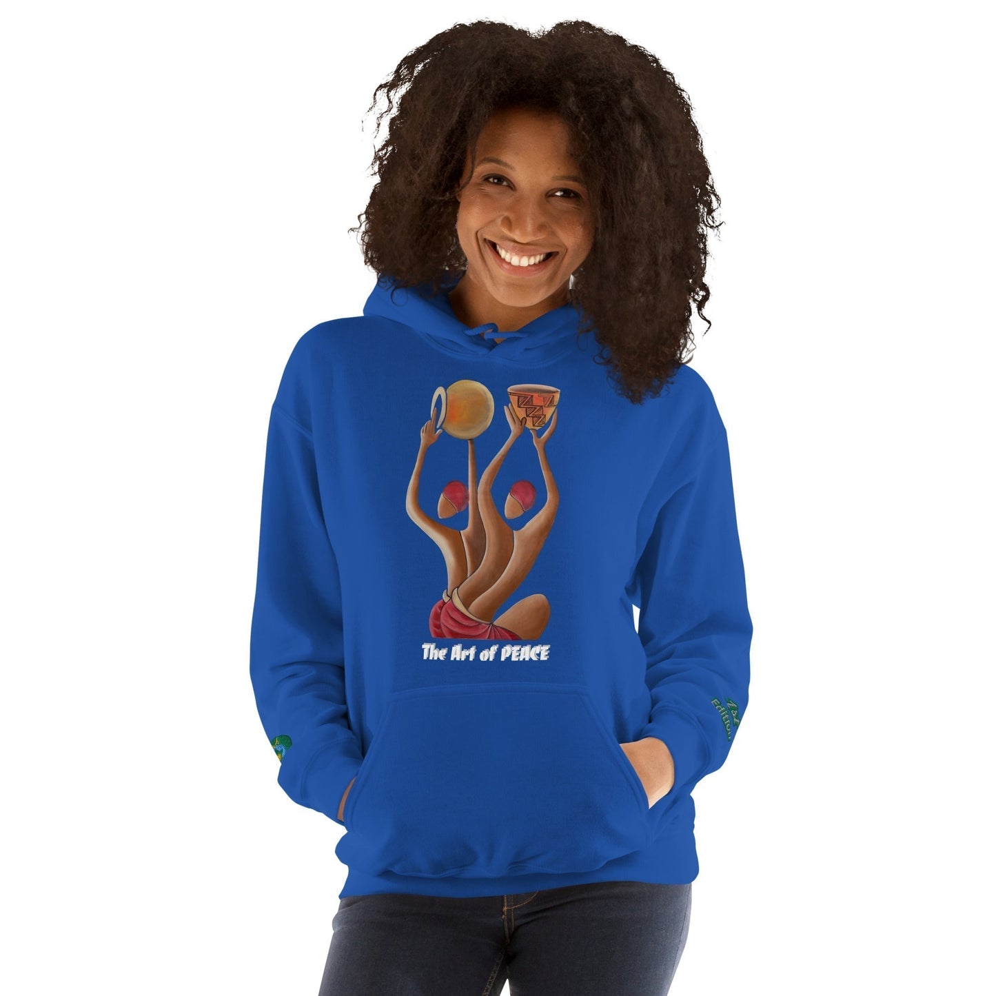 RwandaRenaissance Limited-First Edition Hoodie | Pot Makers | Embroidered Sleeves & Back Logo in Royal