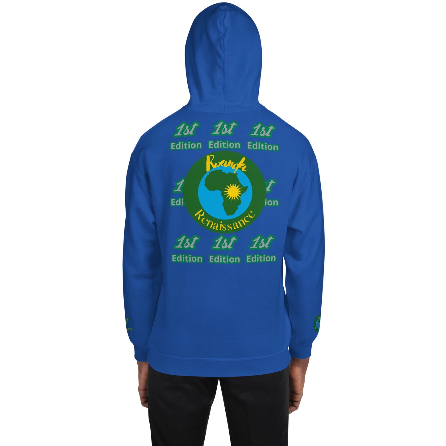 RwandaRenaissance Limited-First Edition Hoodie | Pot Makers | Embroidered Sleeves & Back Logo in Royal