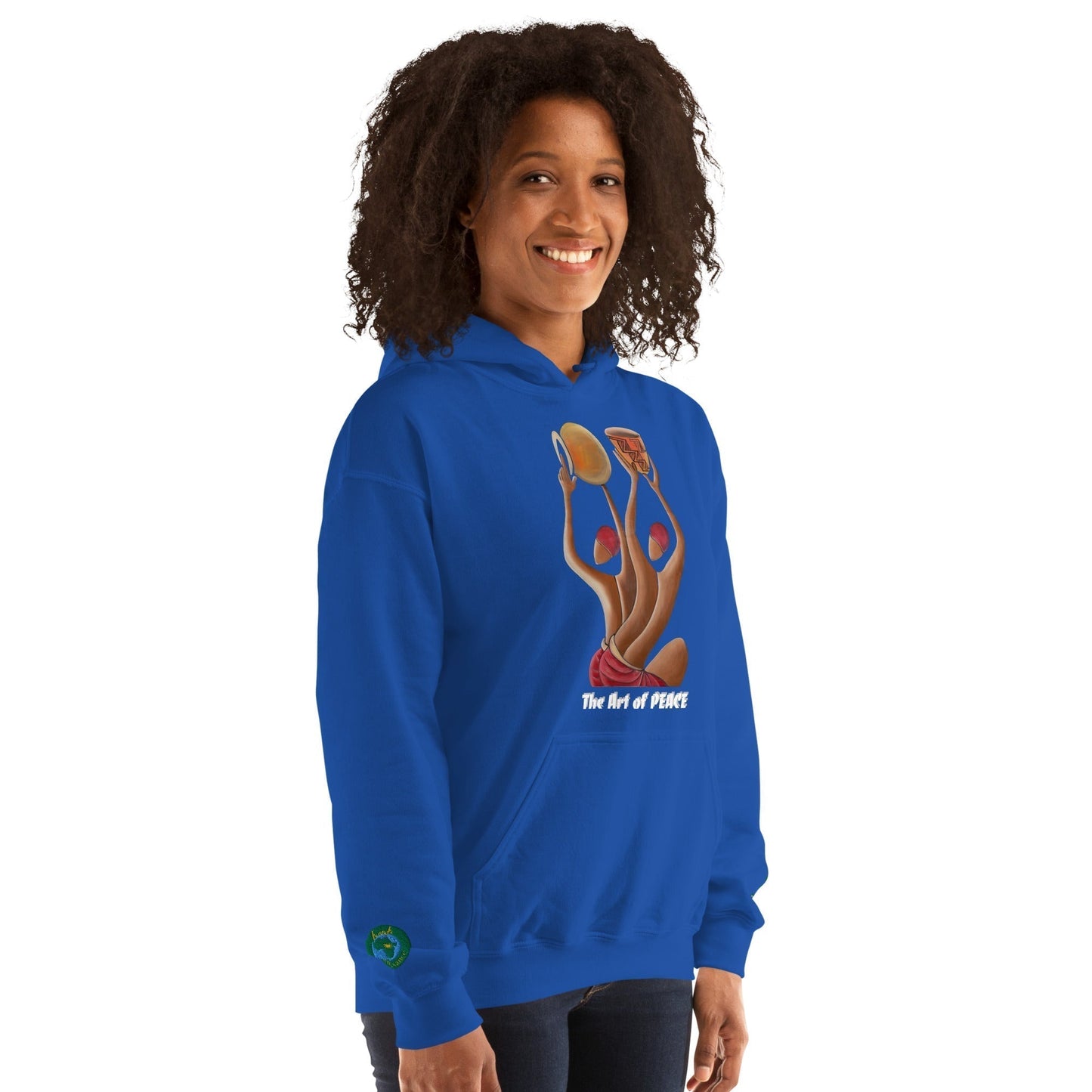 RwandaRenaissance Limited-First Edition Hoodie | Pot Makers | Embroidered Sleeves & Back Logo in Royal