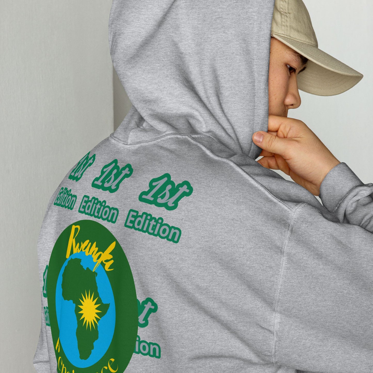 RwandaRenaissance Limited-First Edition Hoodie | Pot Makers | Embroidered Sleeves & Back Logo in Sport Grey