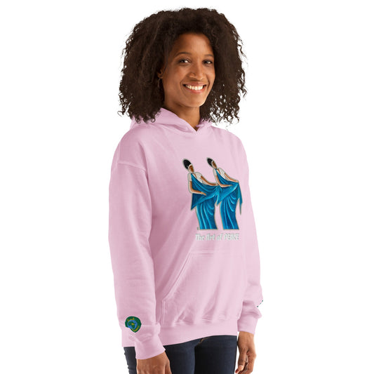 RwandaRenaissance Limited First Edition Hoodie | Sisters | Embroidered Sleeves in Light Pink