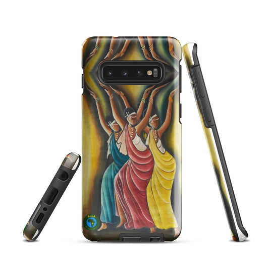 RwandaRenaissance Samsung Tough Case - Elegance in Motion - Angelic Amaraba Dance. From an original oil painting by Diodey. Exclusive to RwandaRenaissance.Samsung Galaxy S10