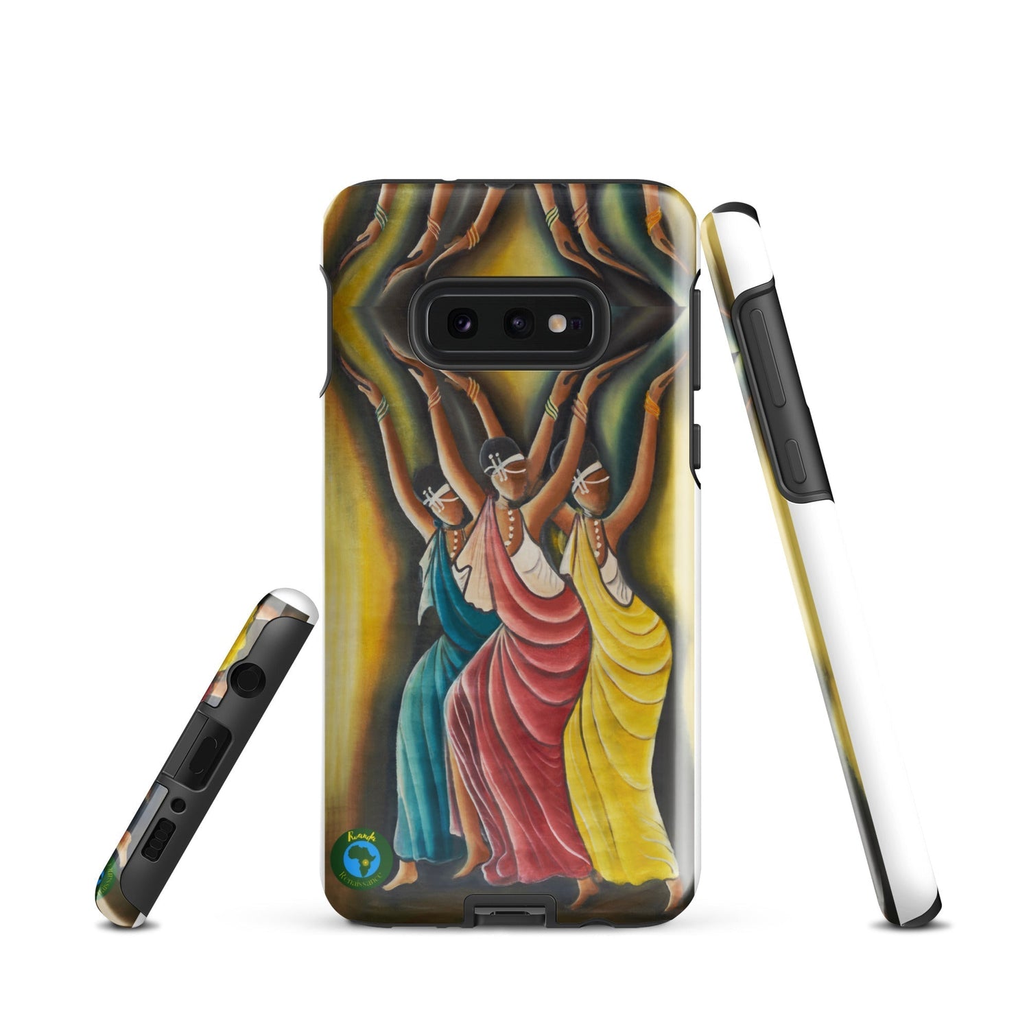 RwandaRenaissance Samsung Tough Case - Elegance in Motion - Angelic Amaraba Dance. From an original oil painting by Diodey. Exclusive to RwandaRenaissance.Samsung Galaxy S10e