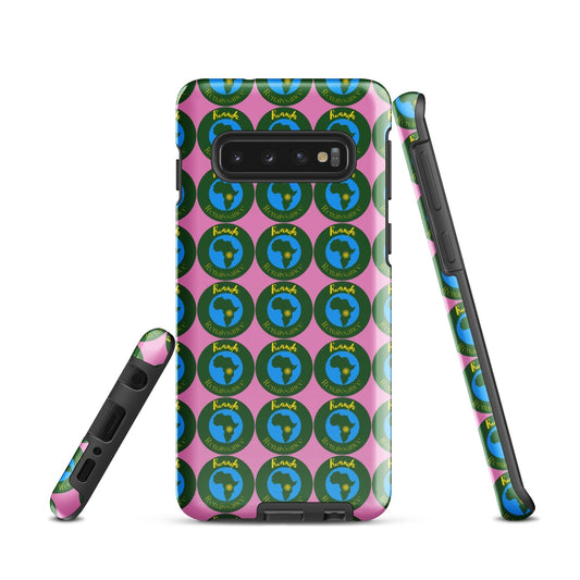 RwandaRenaissance Samsung® Tough Case - Geometric Logo, Pink Background.Samsung Galaxy S10