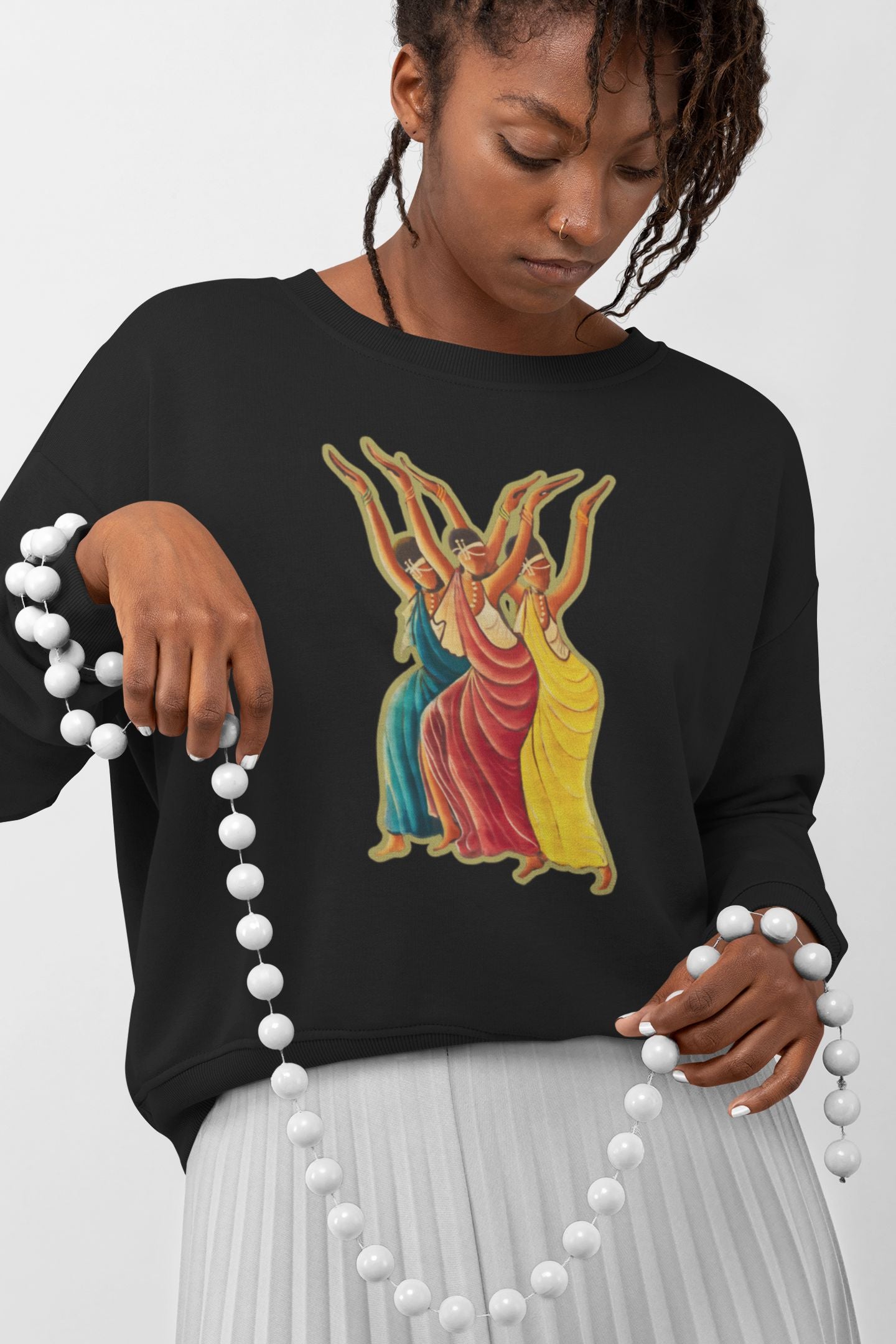 RwandaRenaissance Sweatshirt - Elegance in Motion - Amaraba Dance in Black