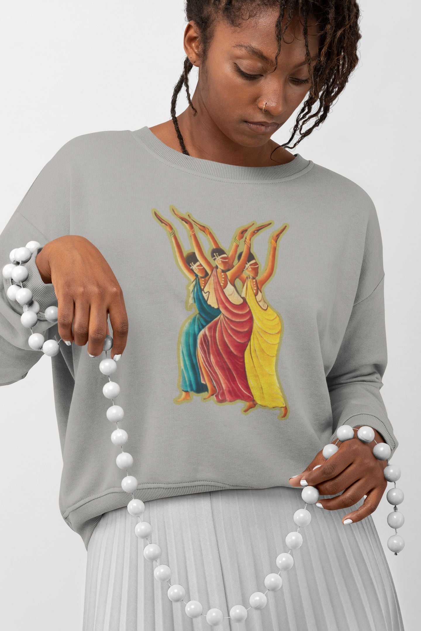 RwandaRenaissance Sweatshirt - Elegance in Motion - Amaraba Dance in Carbon Grey