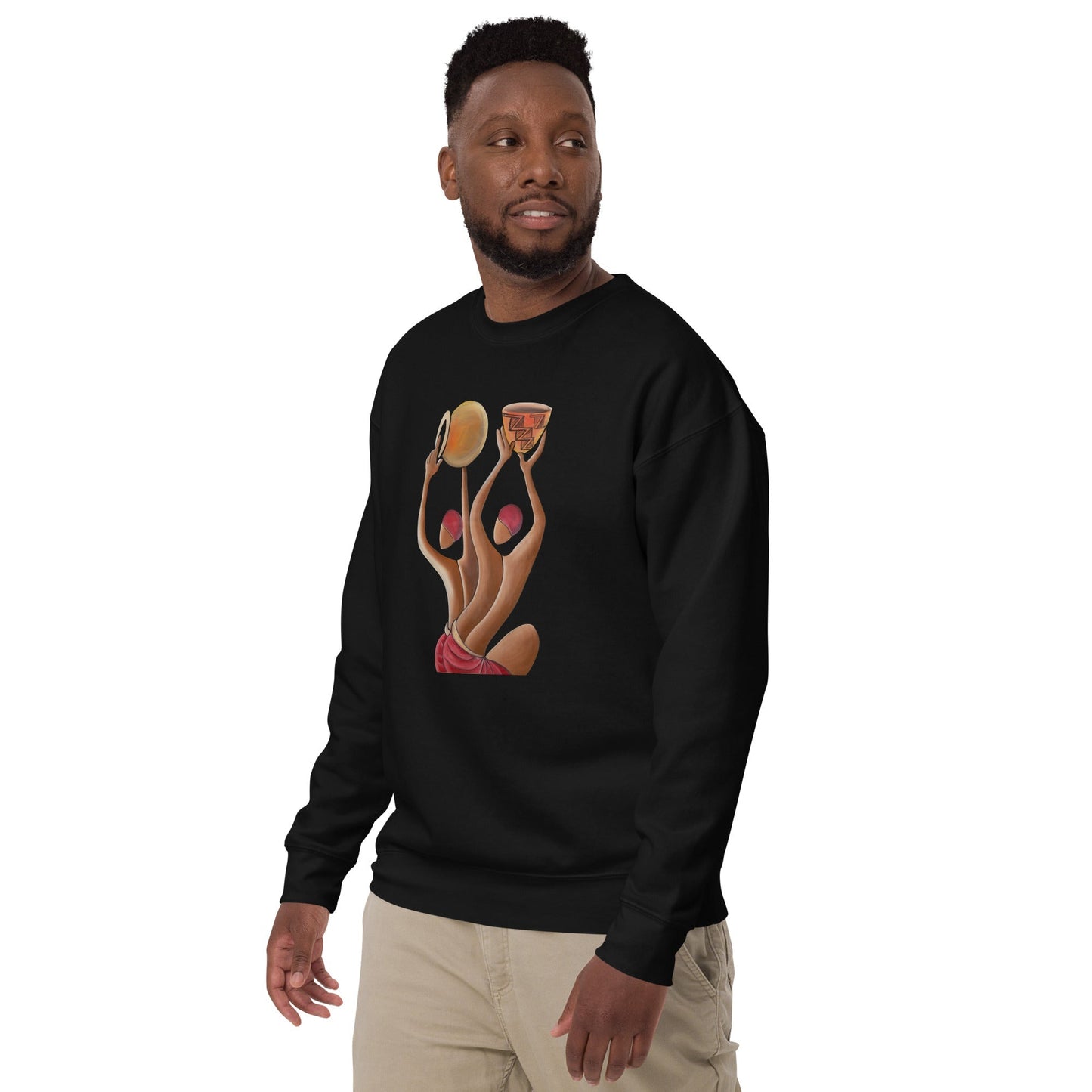 RwandaRenaissance Sweatshirt - Unity and Peace - Pot Makers in Black