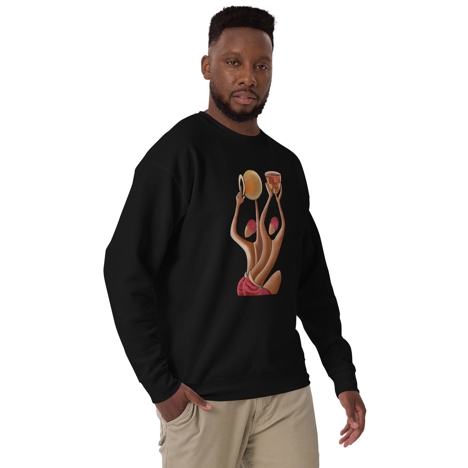 RwandaRenaissance Sweatshirt - Unity and Peace - Pot Makers in Black